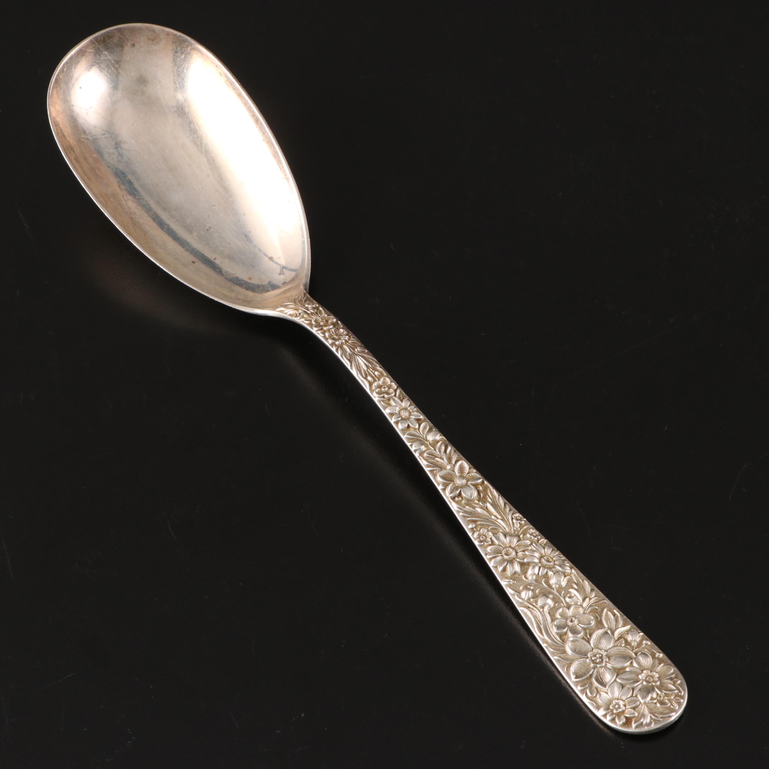 S. Kirk & Son Inc. Sterling Silver "Repoussé" Salad Fork and Serving Utensils