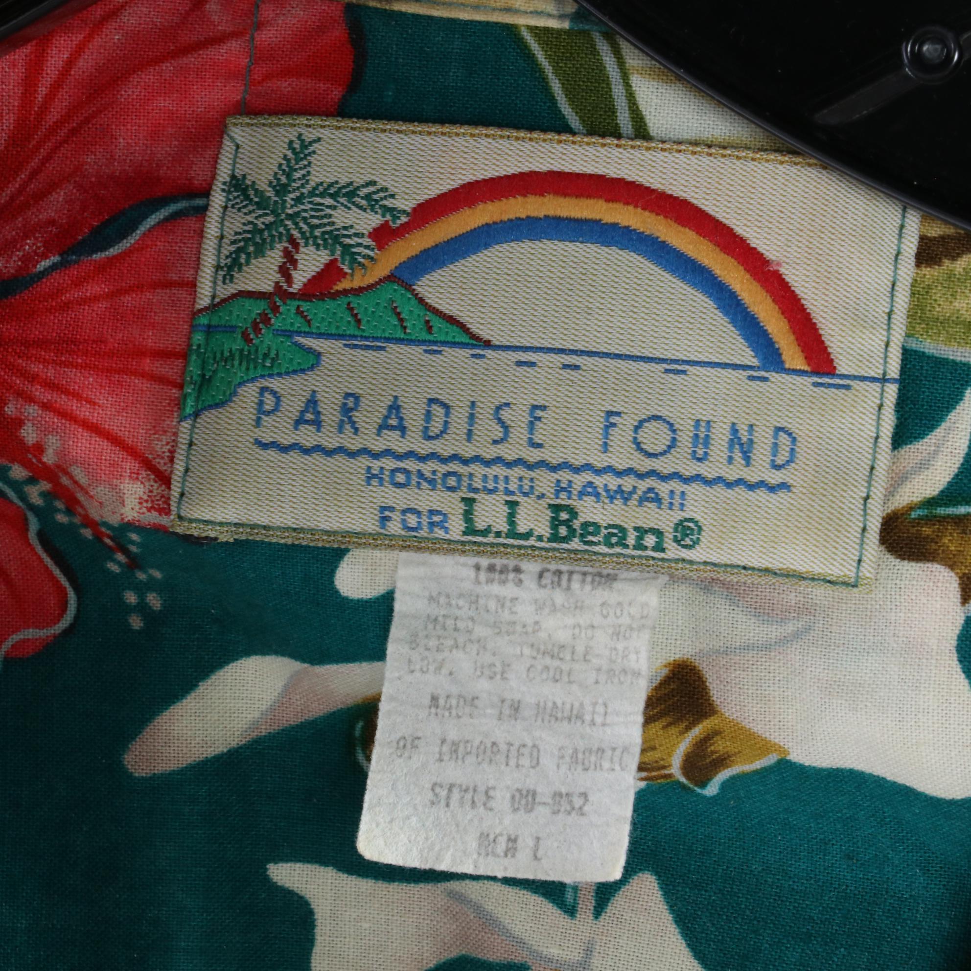 L.L. Bean Hawaiian Print Shirt with Remy Leather Jacket