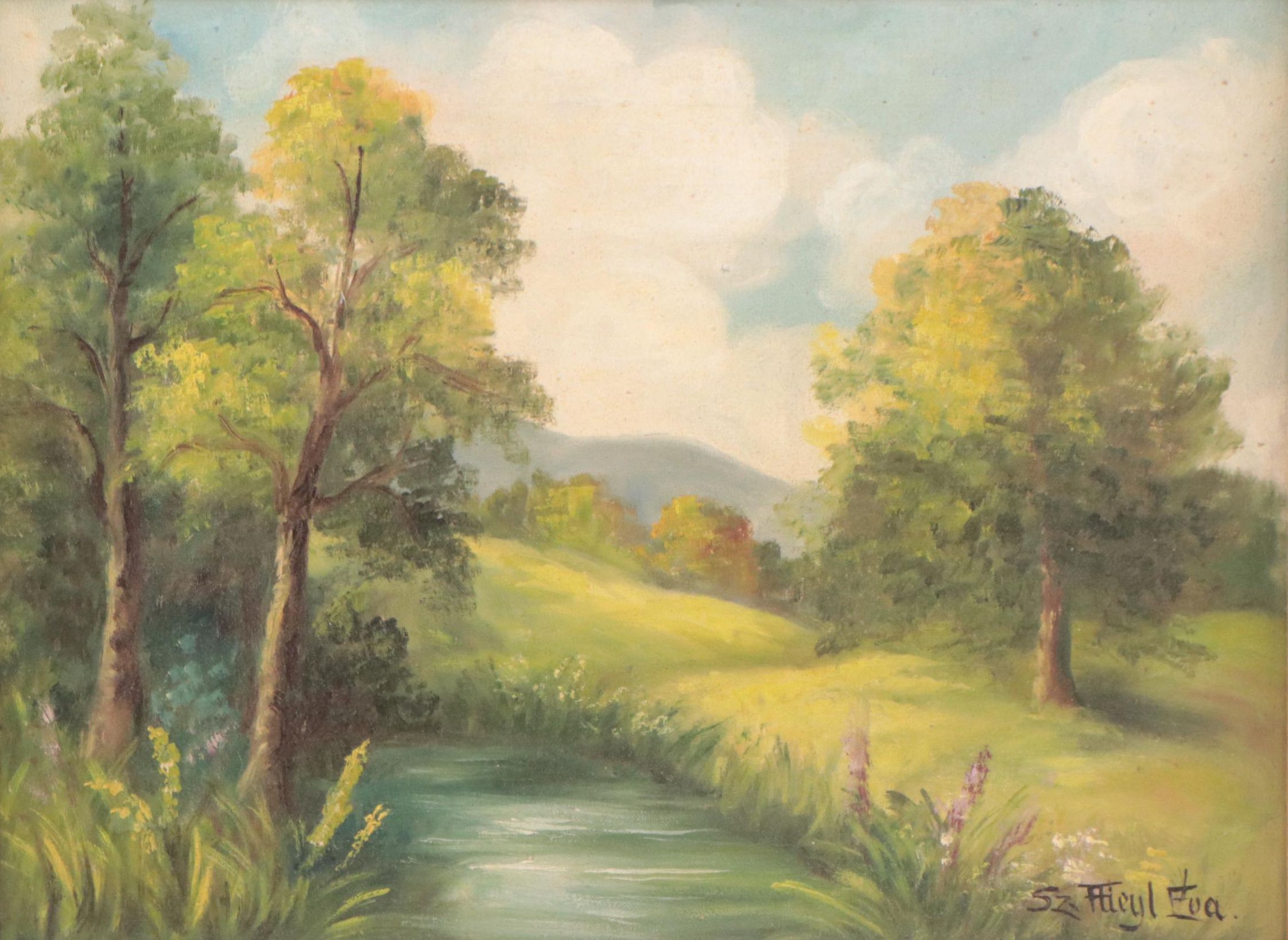 Landscape Oil Painting, Mid to Late 20th Century