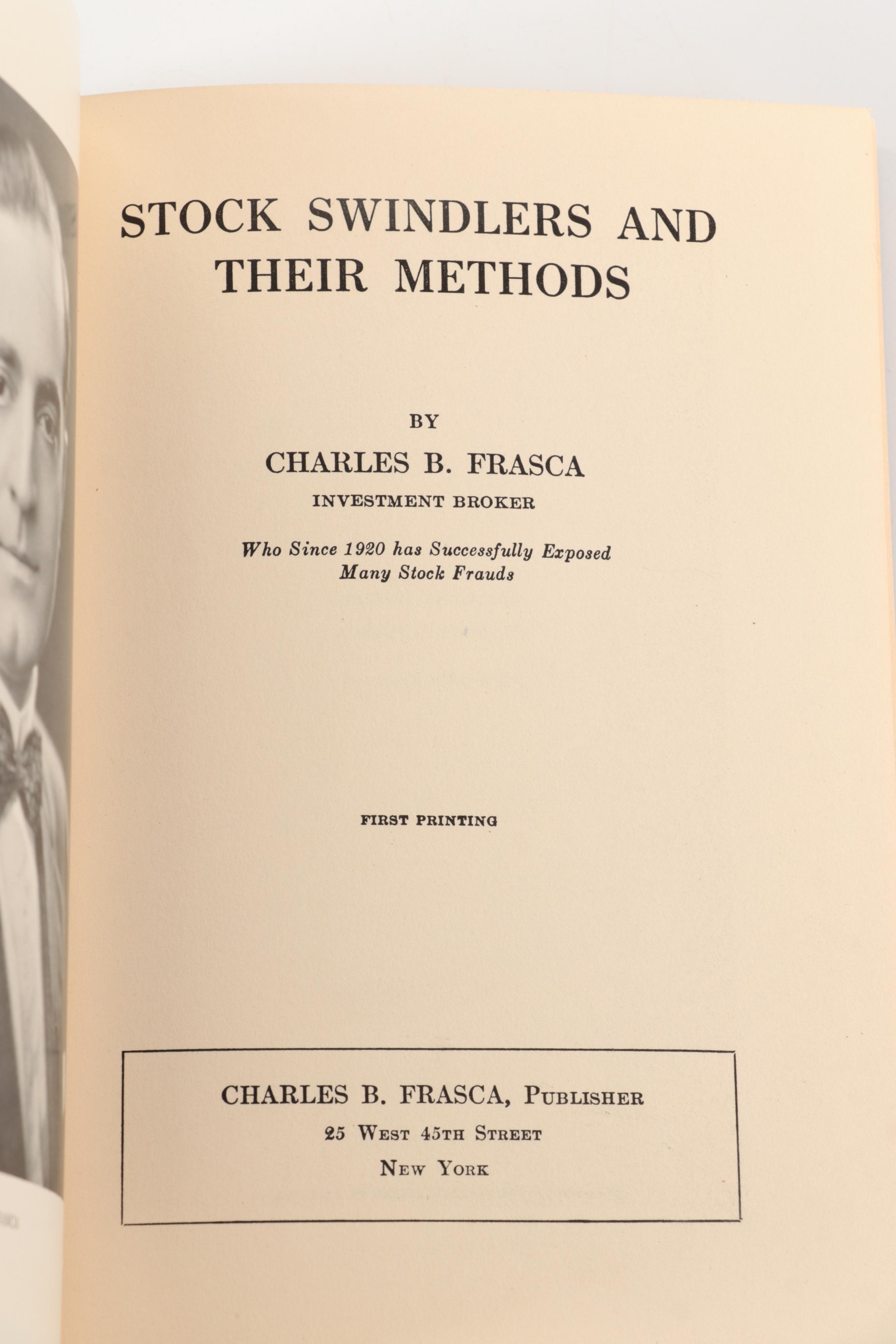 First Edition "Ten Years in Wall Street" by William W. Fowler and More
