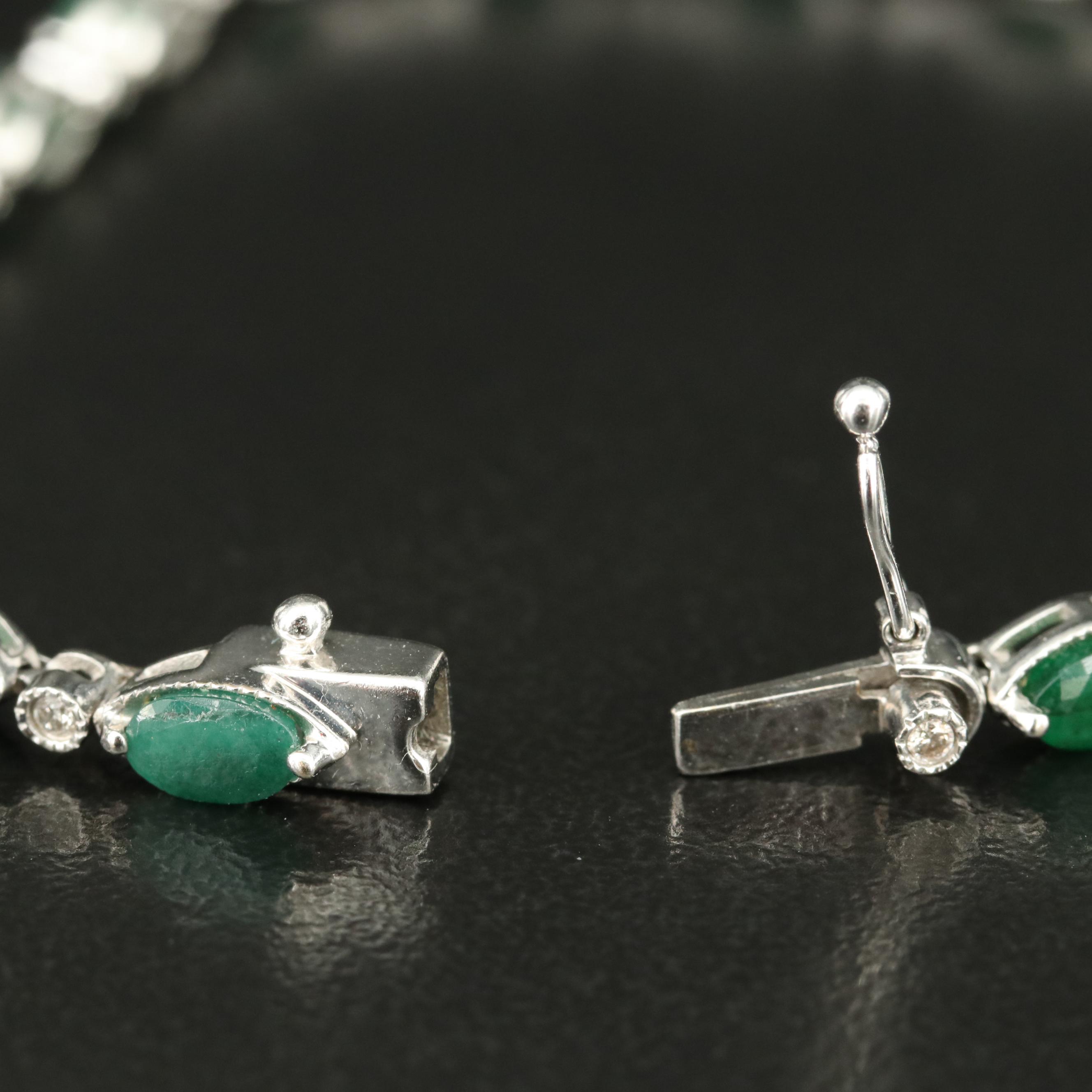 14K Emerald and Diamond Bracelet