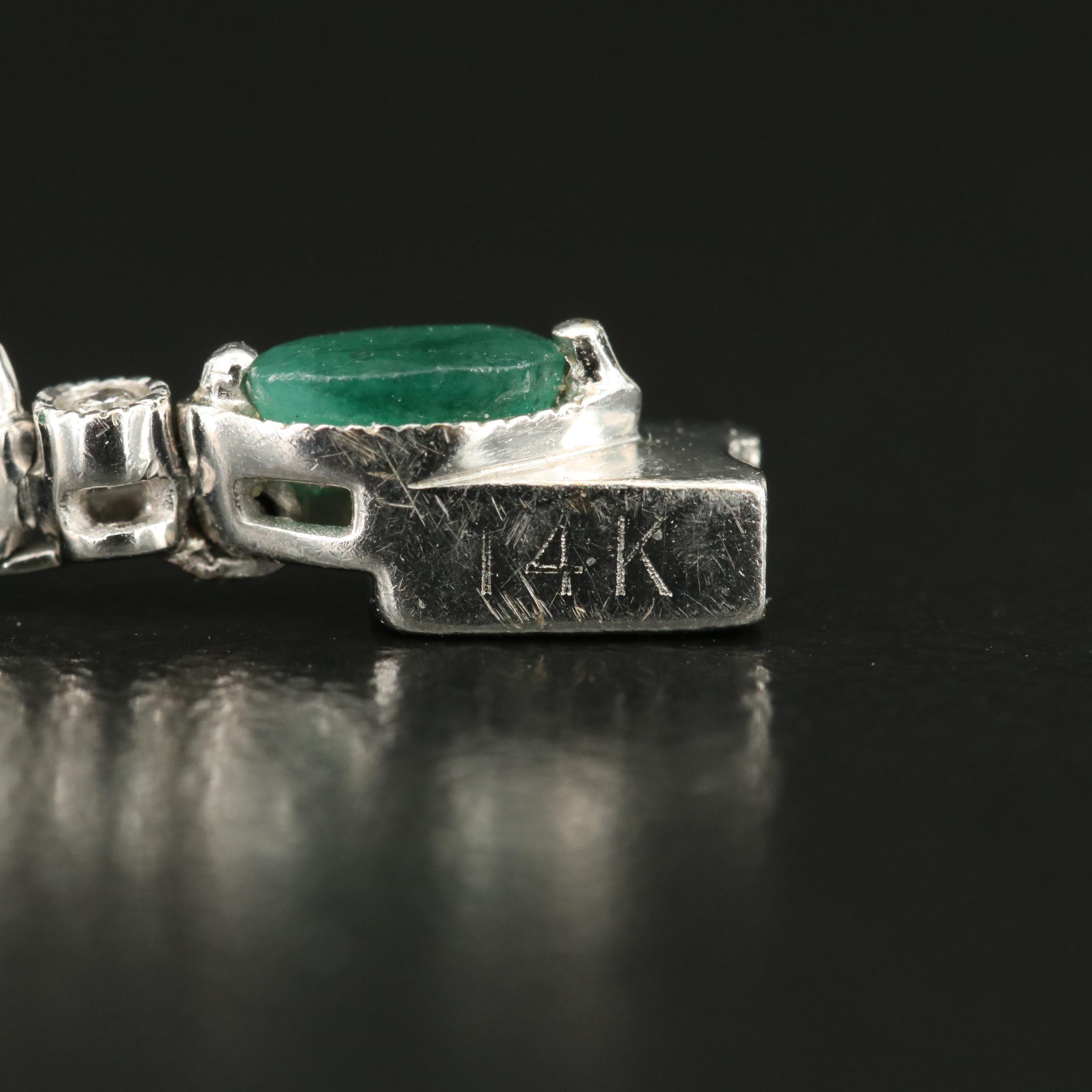 14K Emerald and Diamond Bracelet