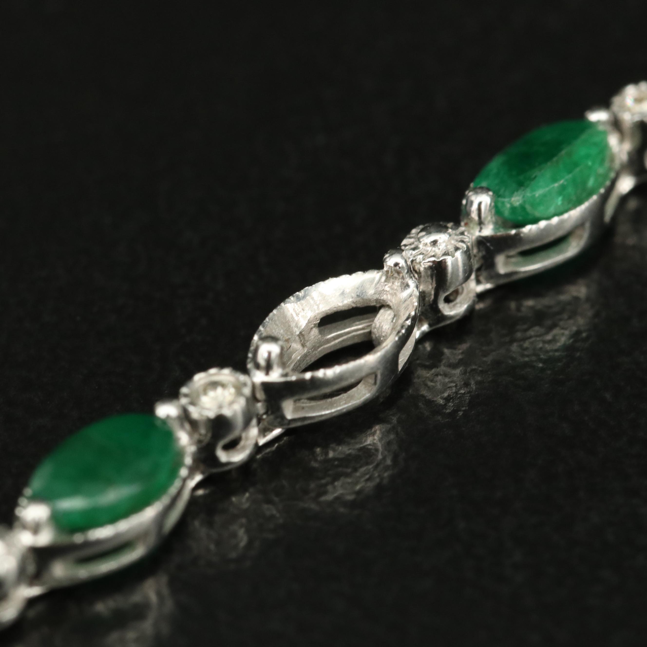 14K Emerald and Diamond Bracelet