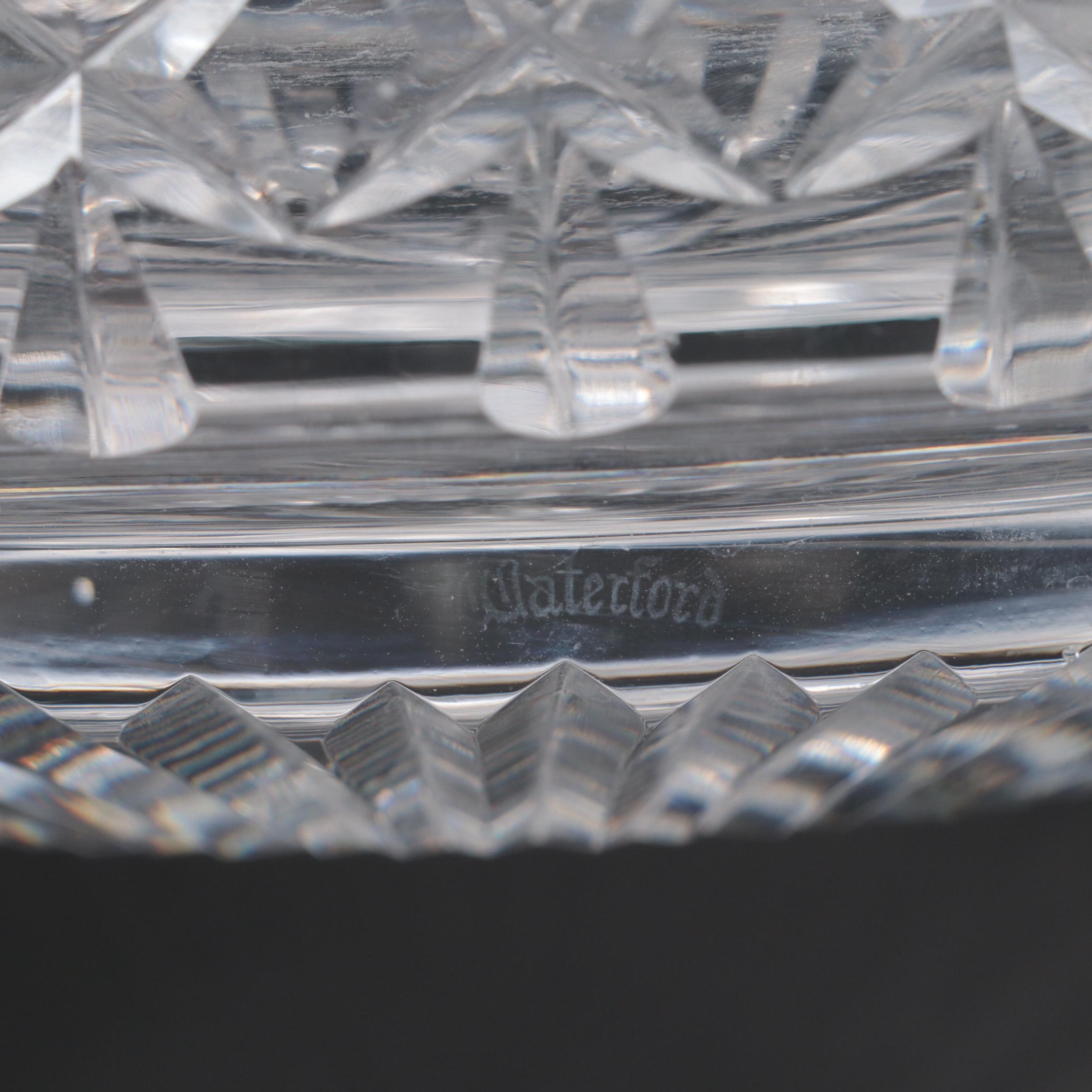 Waterford Crystal Ashtray With Christmas Crystal Biscuit Barrel