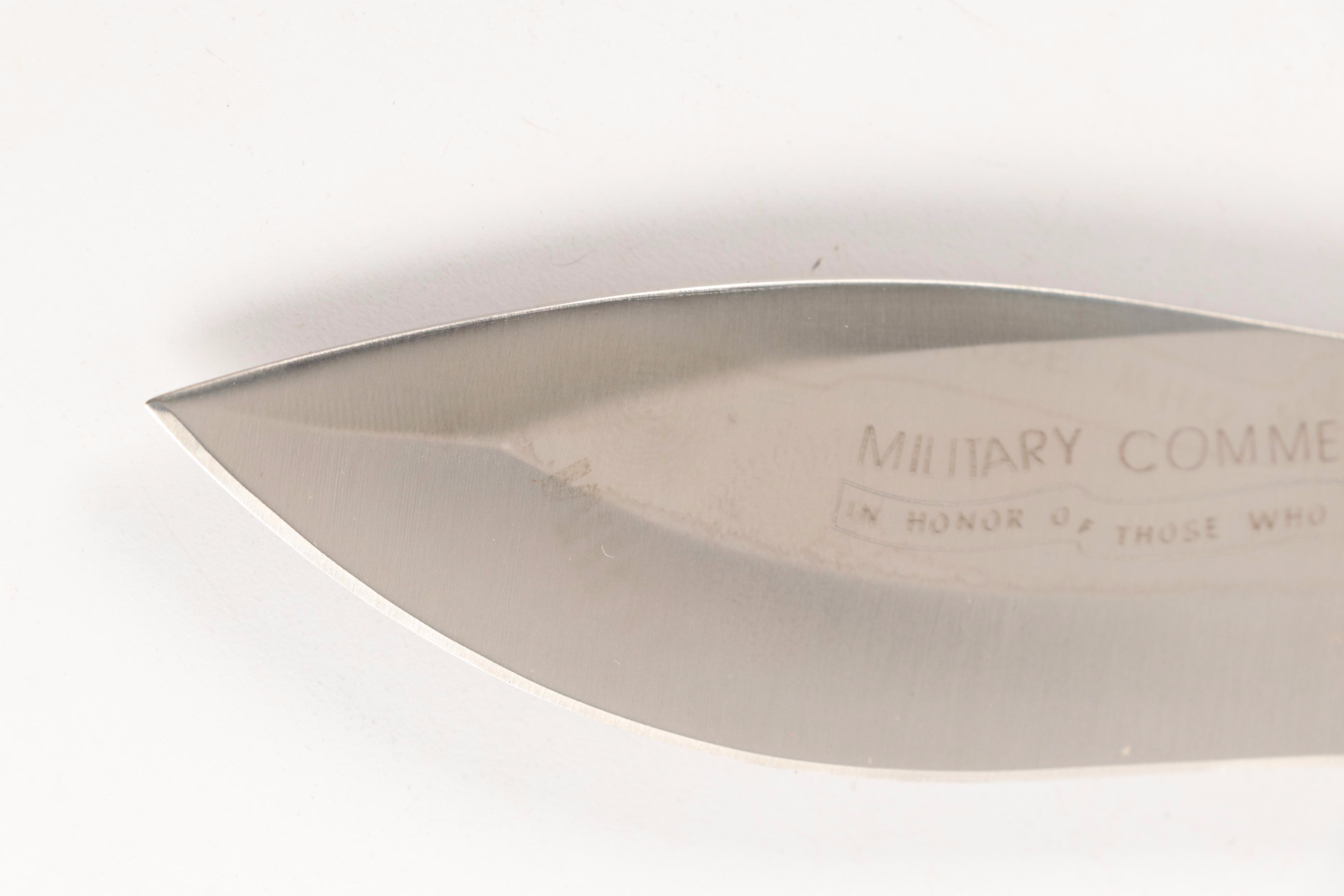 Maxam Military Commemorative Stainless Steel Hunting Knife
