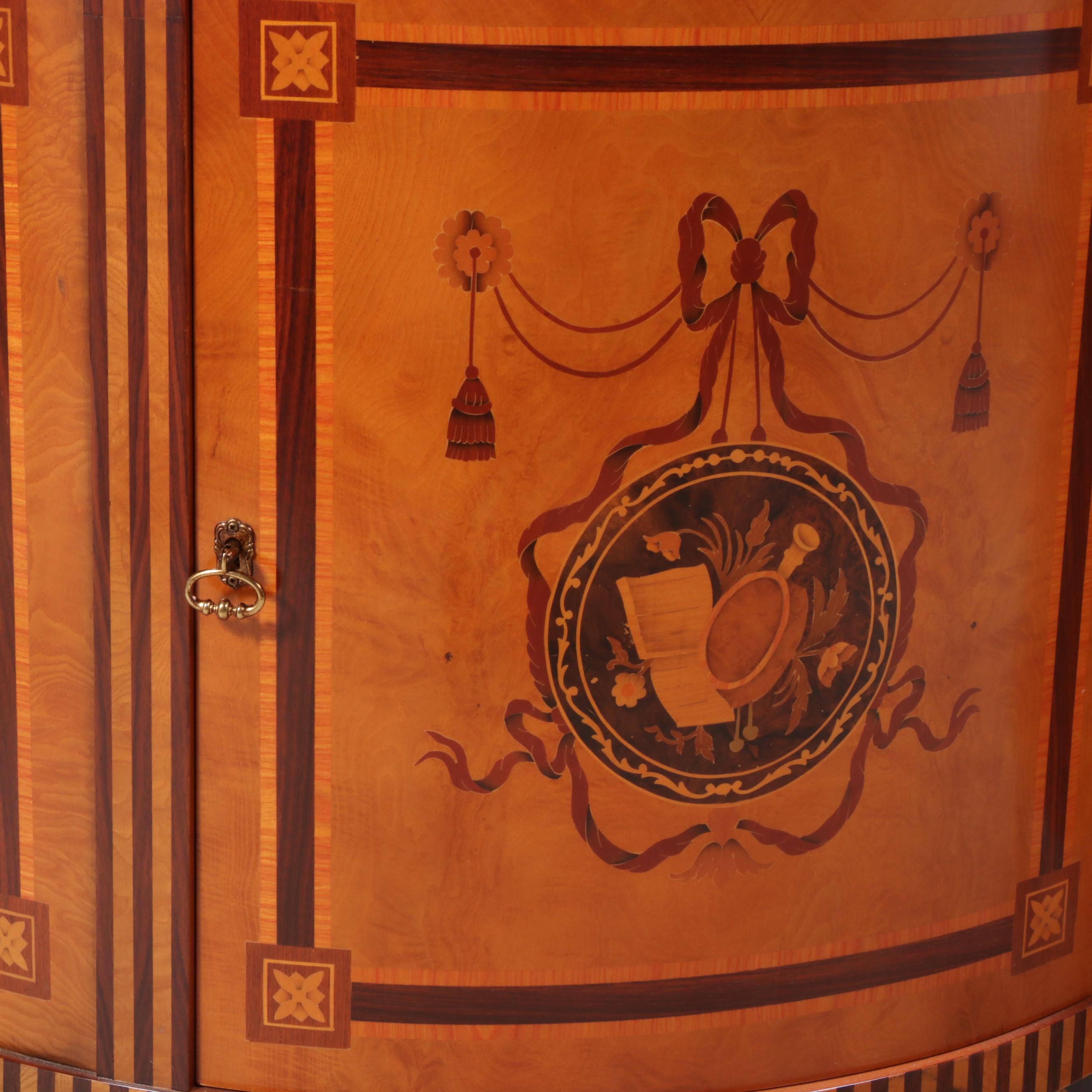 Pair of Adams Style Demilune Cabinet, 20th Century