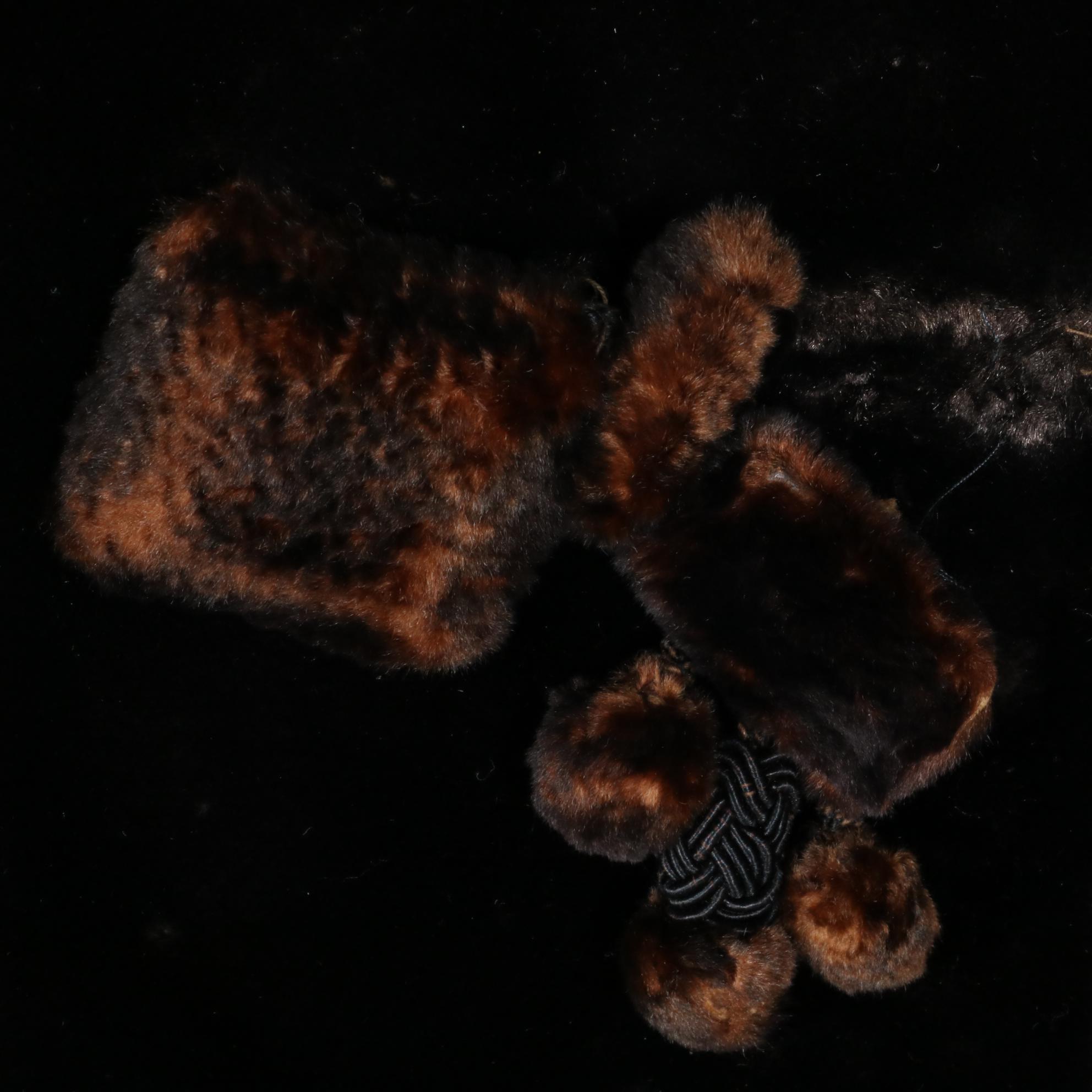 Victorian Era Velvet Fitted Coat with Fur Toggle Buttons