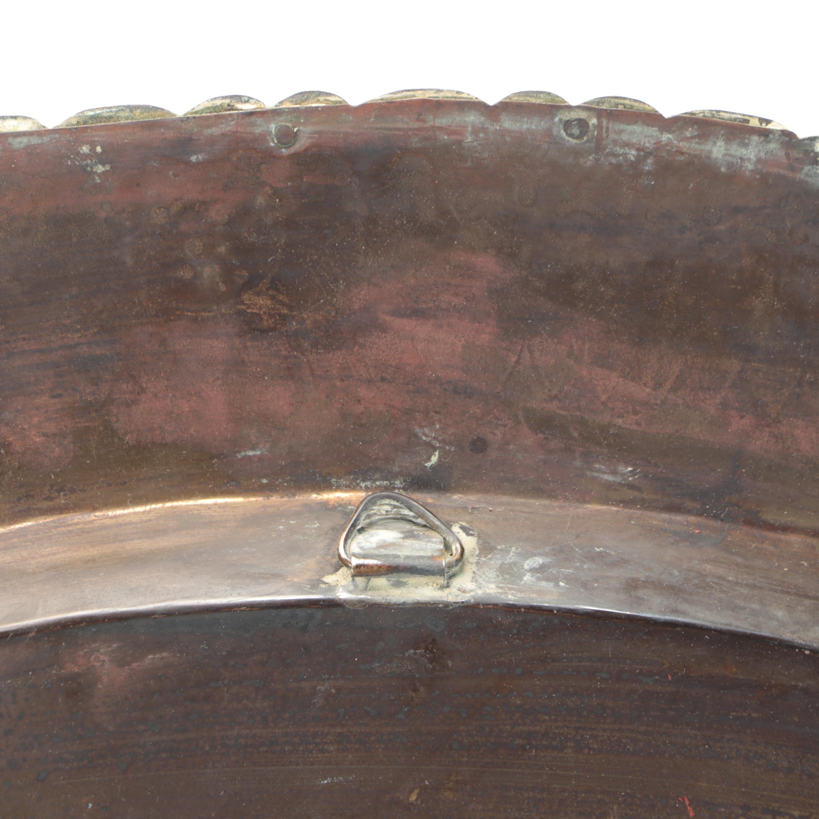 Chinese Brass Tray Table with Folding Base