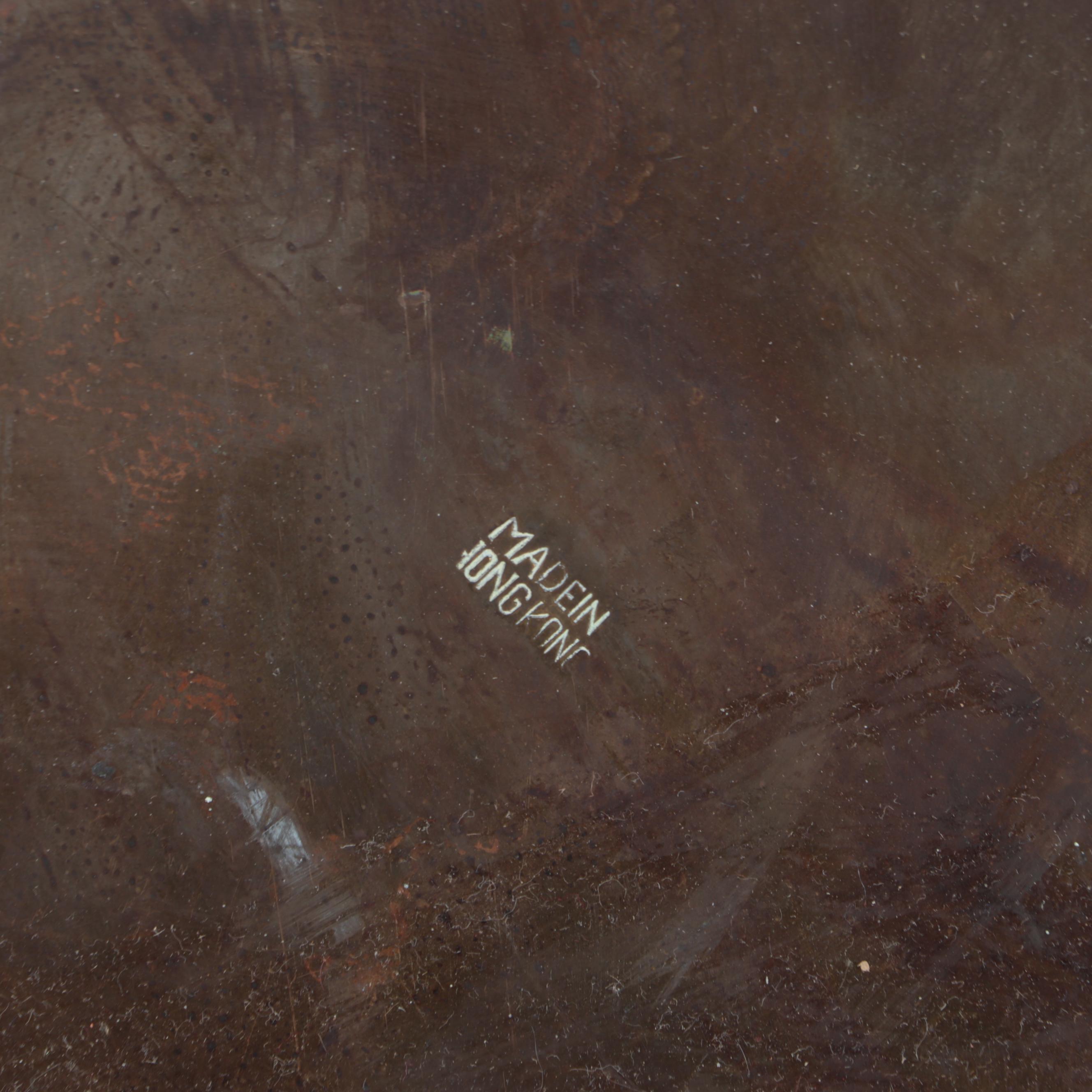 Chinese Brass Tray Table with Folding Base