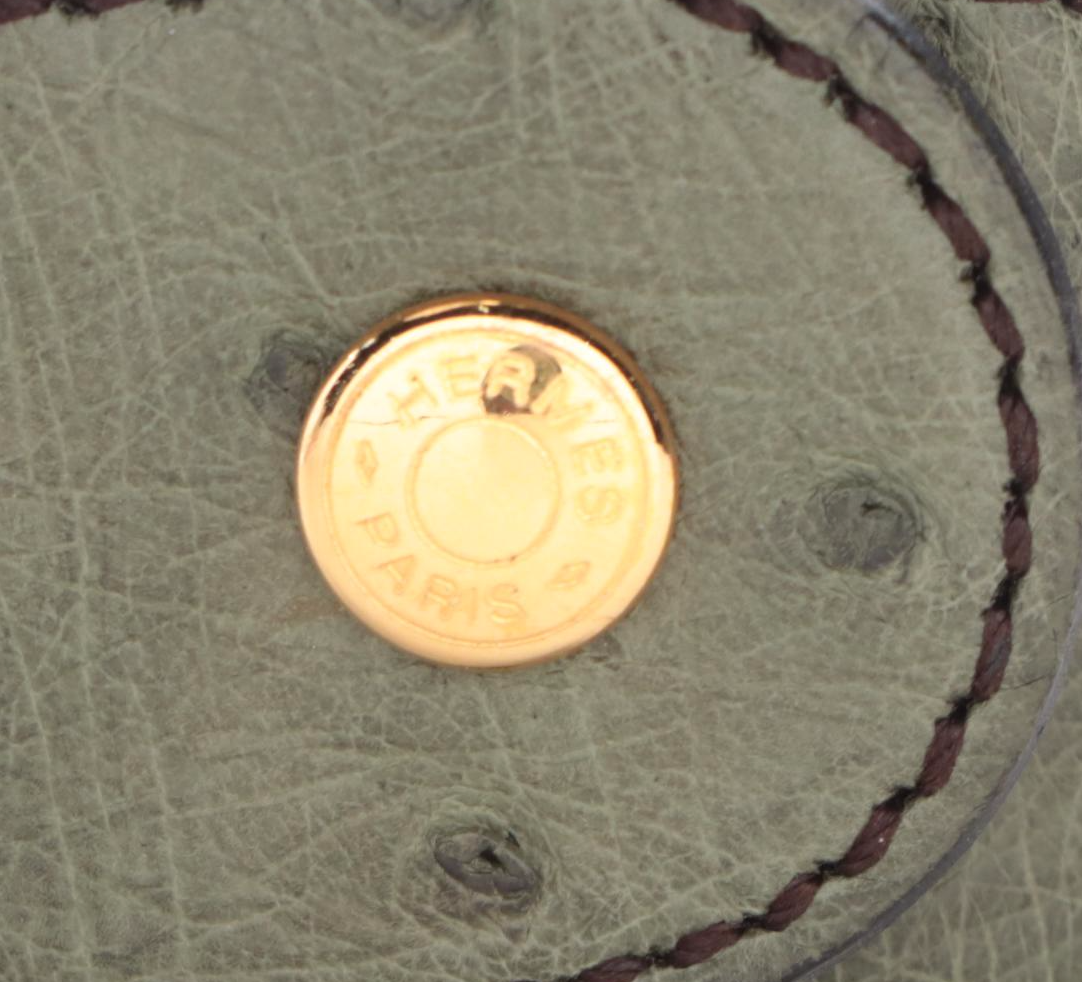 Hermès Médor Bracelet in Green Ostrich Leather