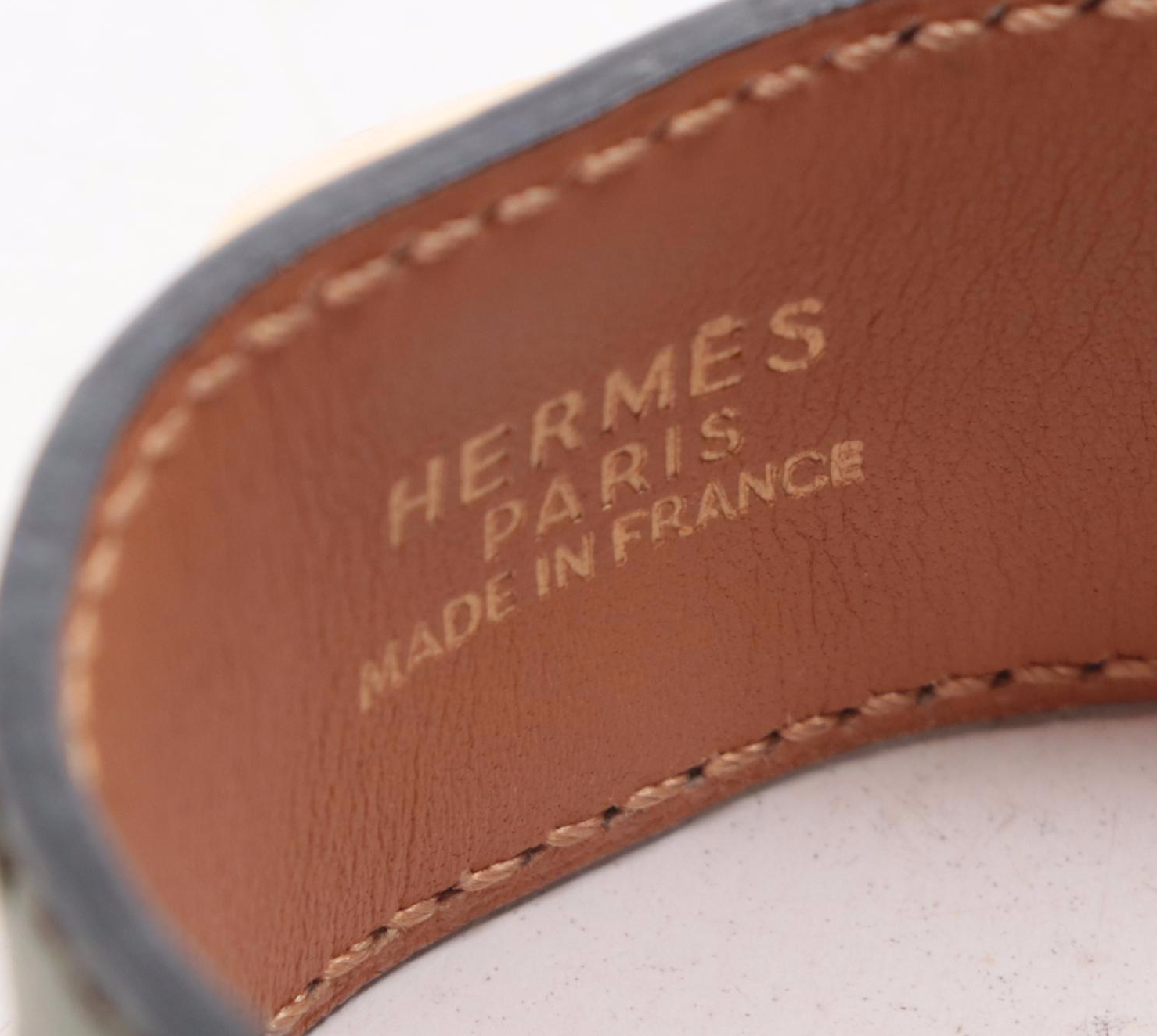 Hermès Médor Bracelet in Green Ostrich Leather