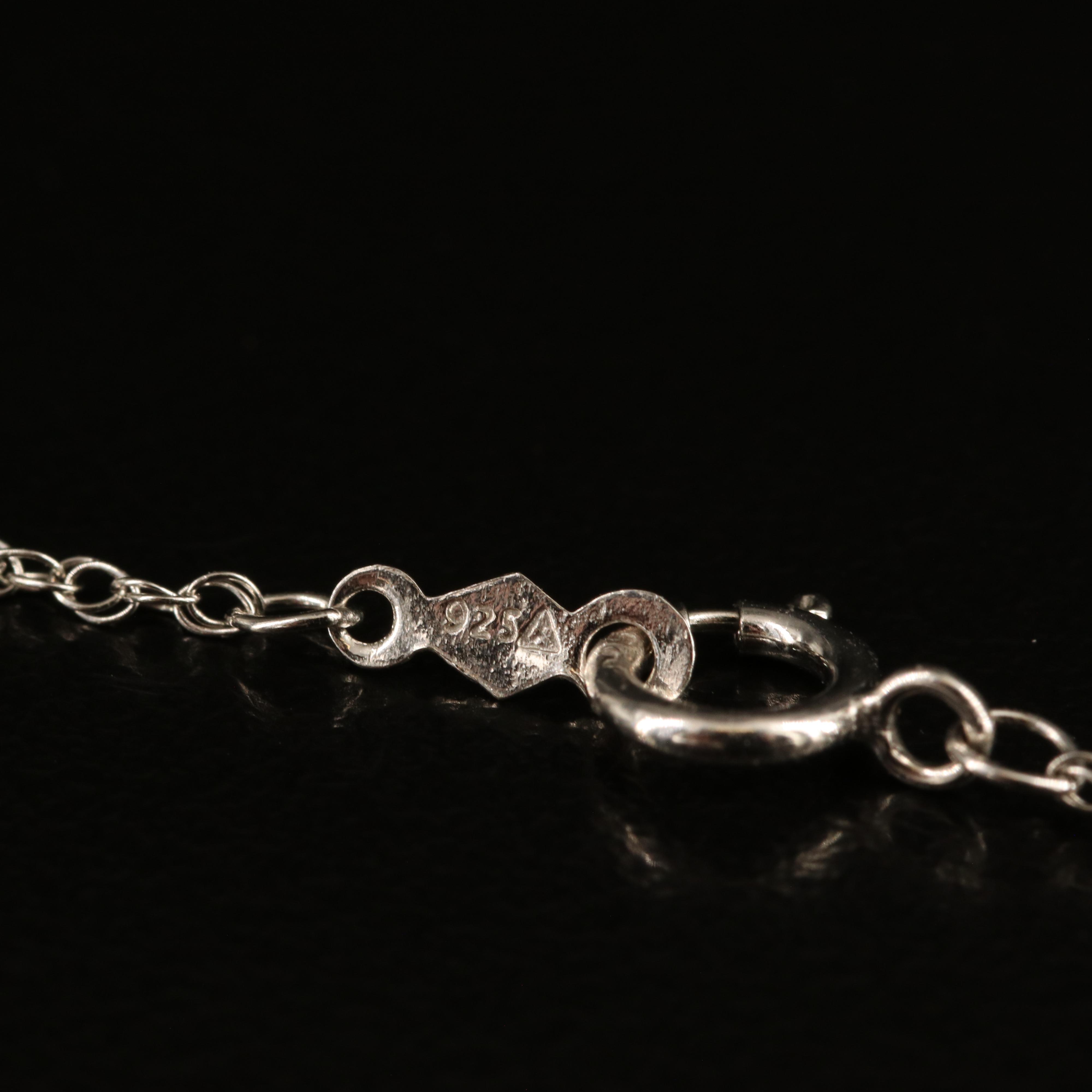 Sterling Ruby and White Sapphire Pendant Necklace