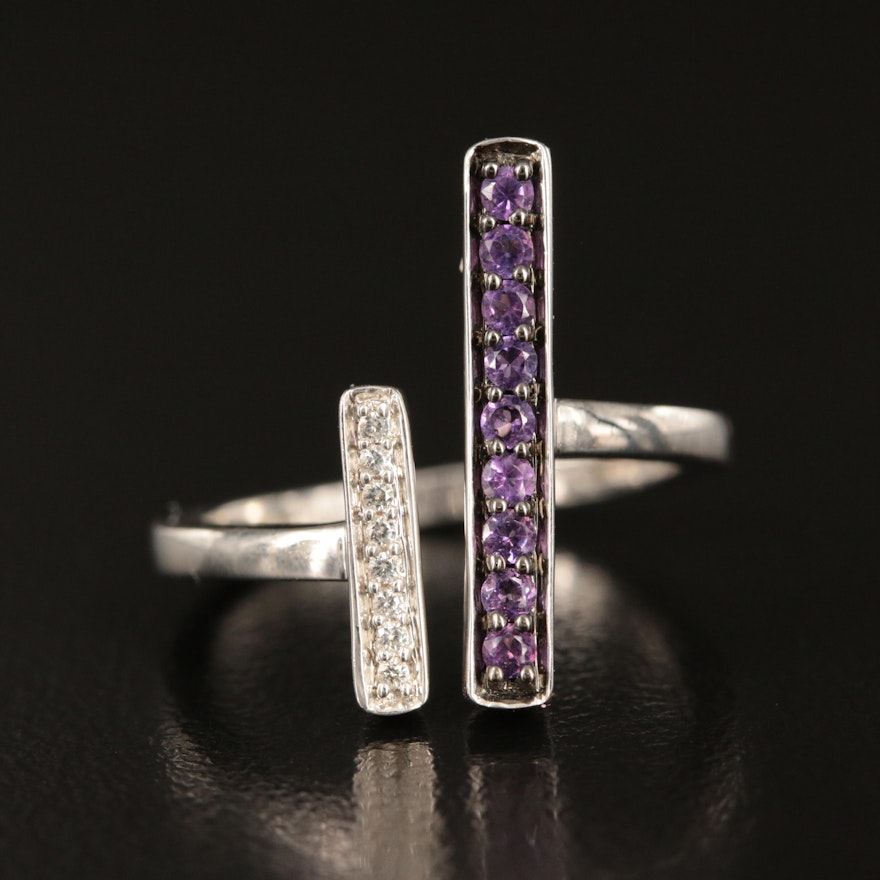 Sterling Amethyst and Sapphire Open Ring