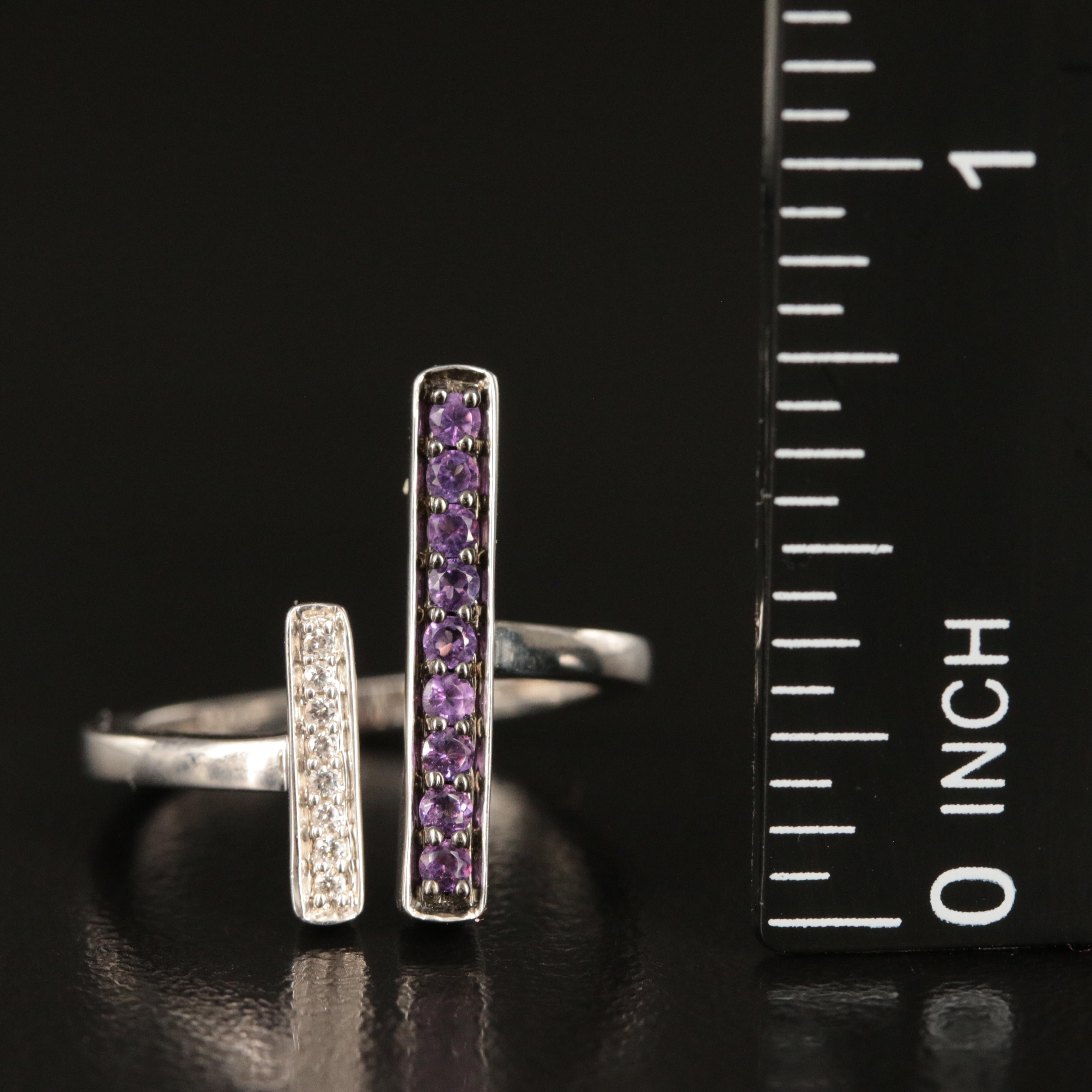 Sterling Amethyst and Sapphire Open Ring