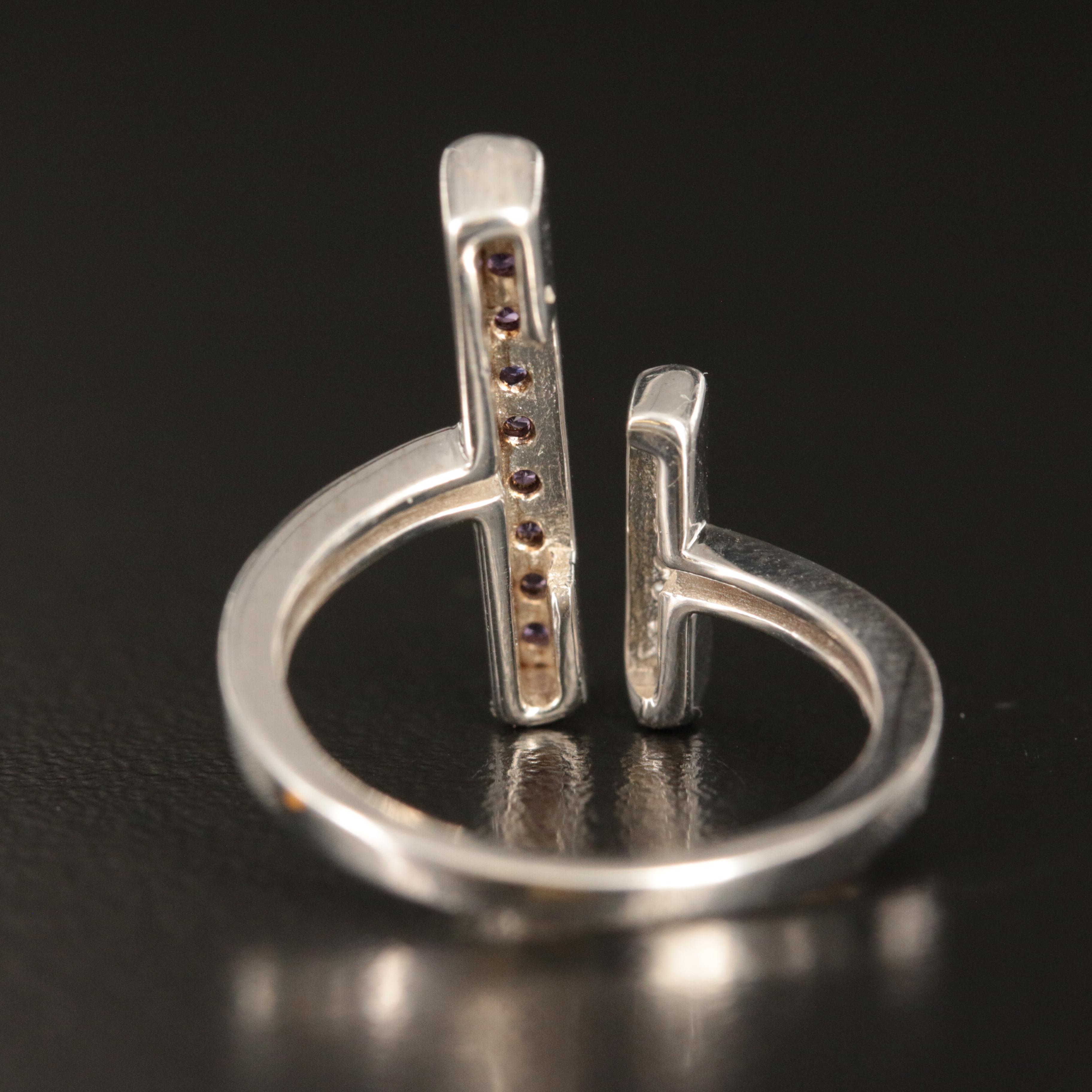 Sterling Amethyst and Sapphire Open Ring