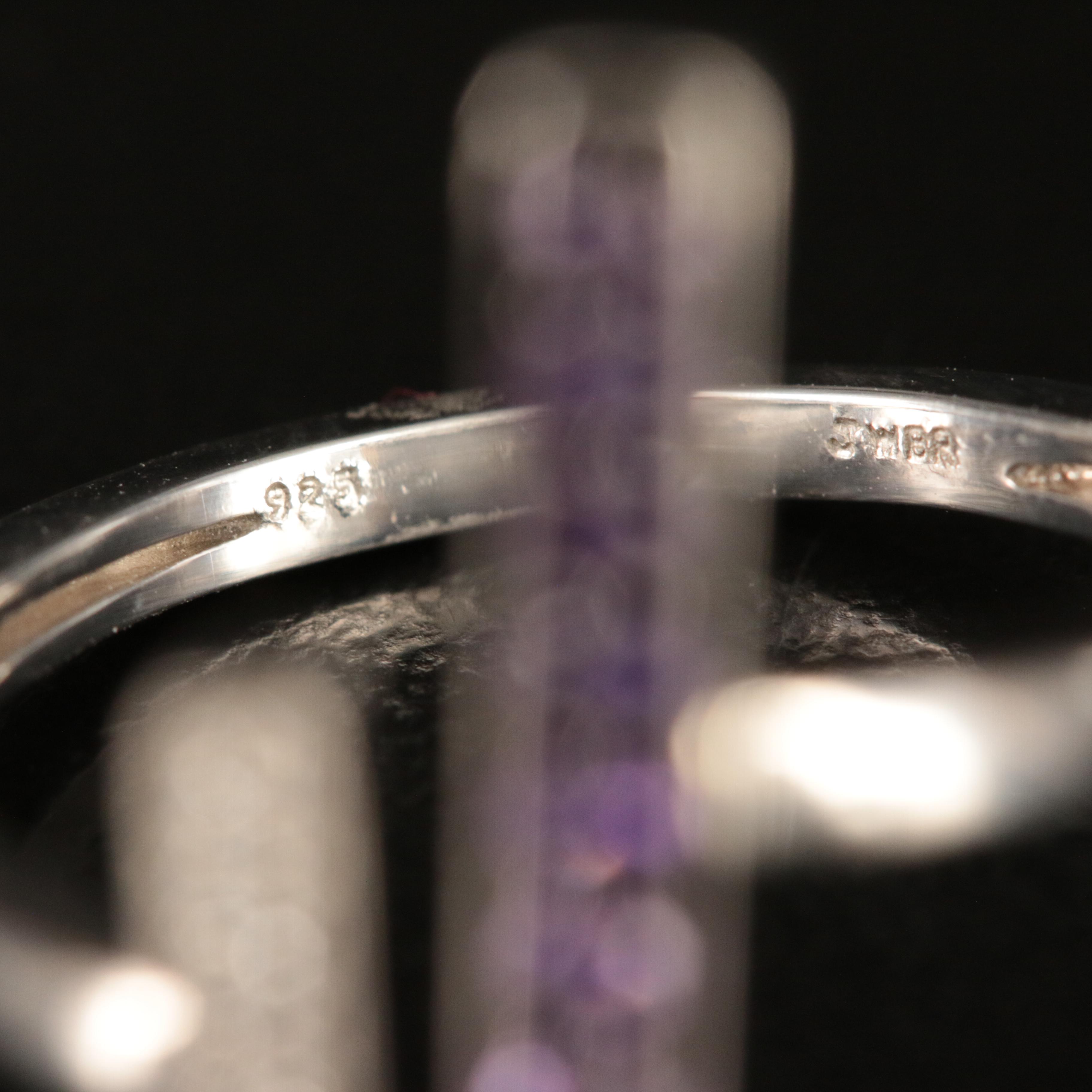 Sterling Amethyst and Sapphire Open Ring