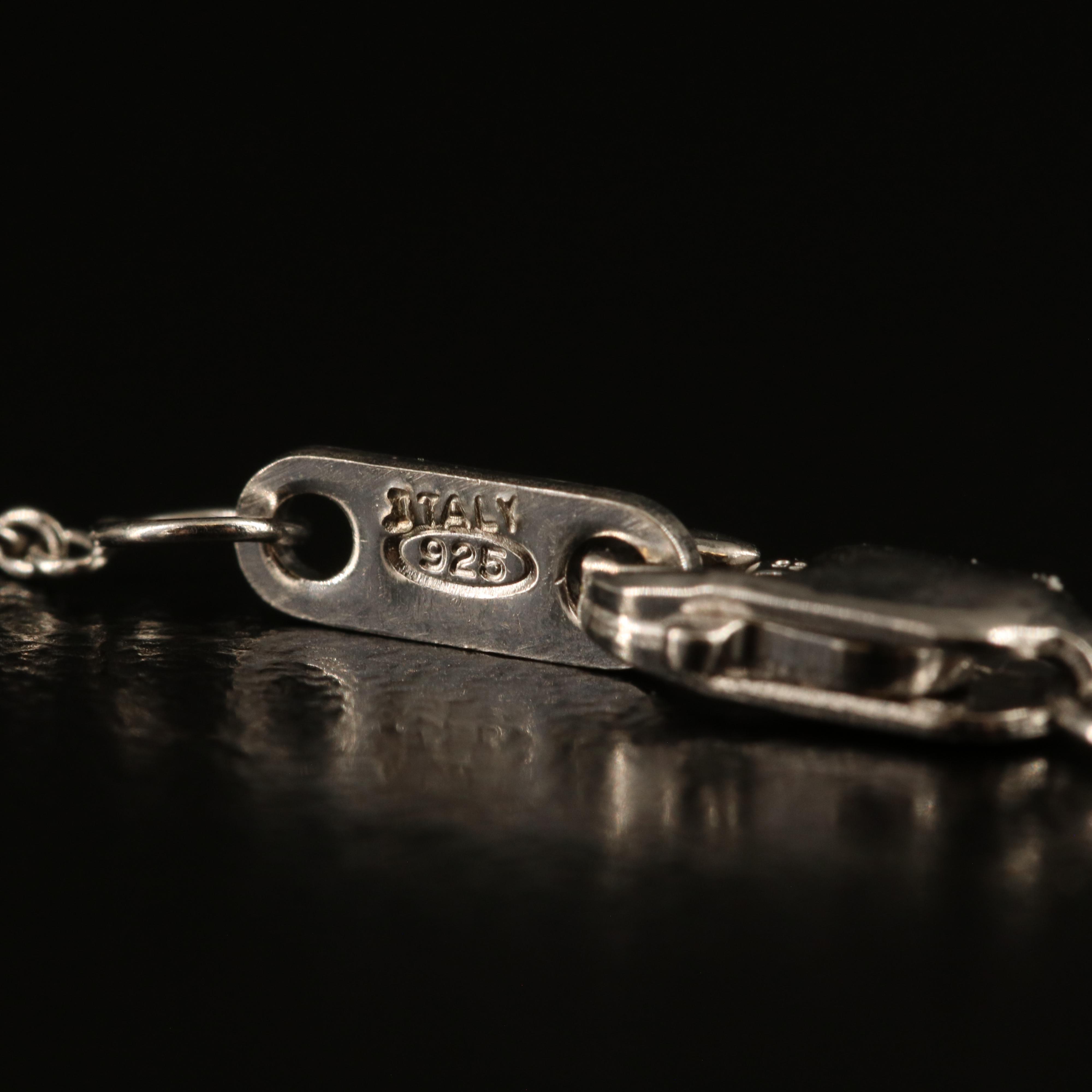 Sterling Garnet and White Sapphire Pendant Necklace