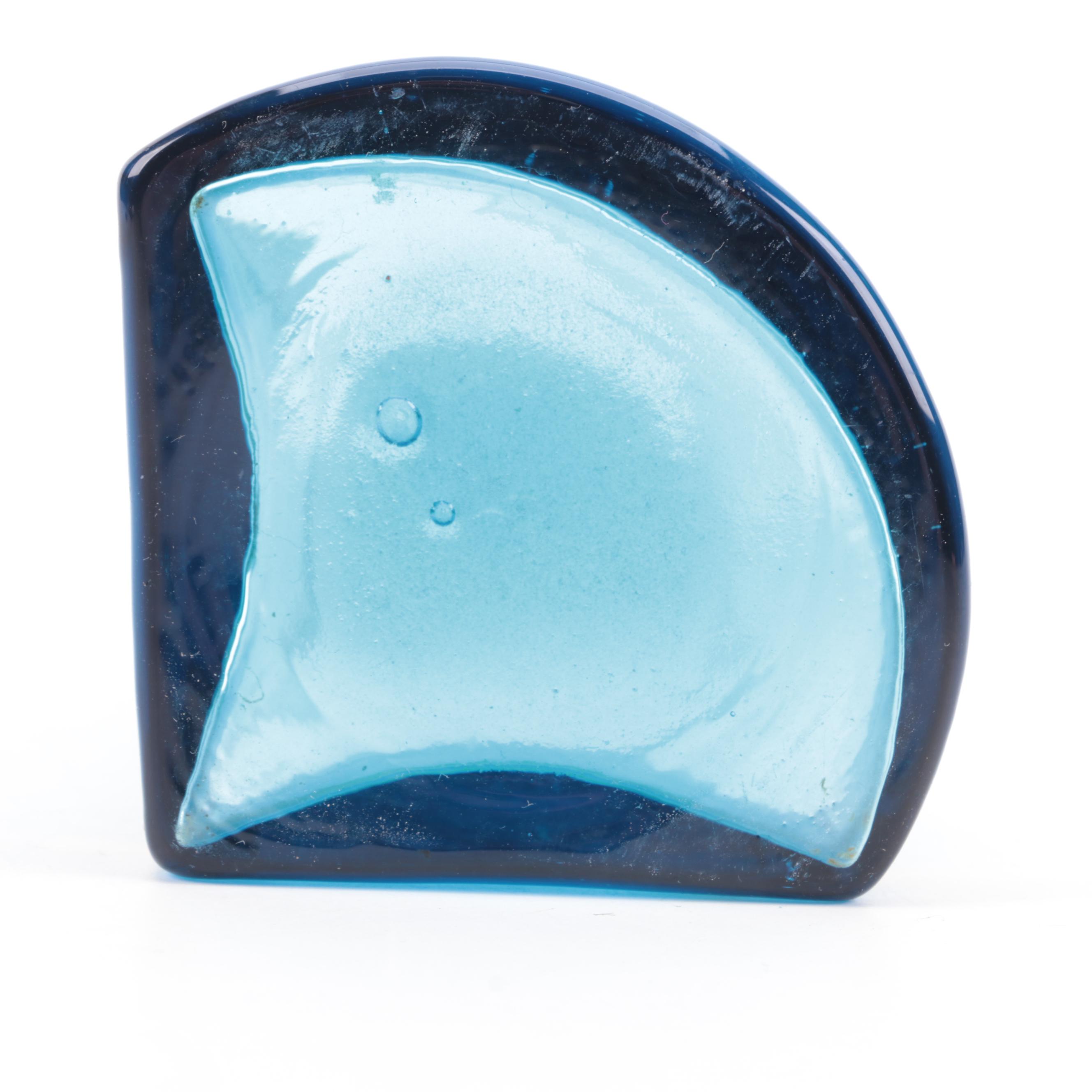 Mary Gregory Style Cobalt Glass Cruet with Other Glass Vases, 20th Century