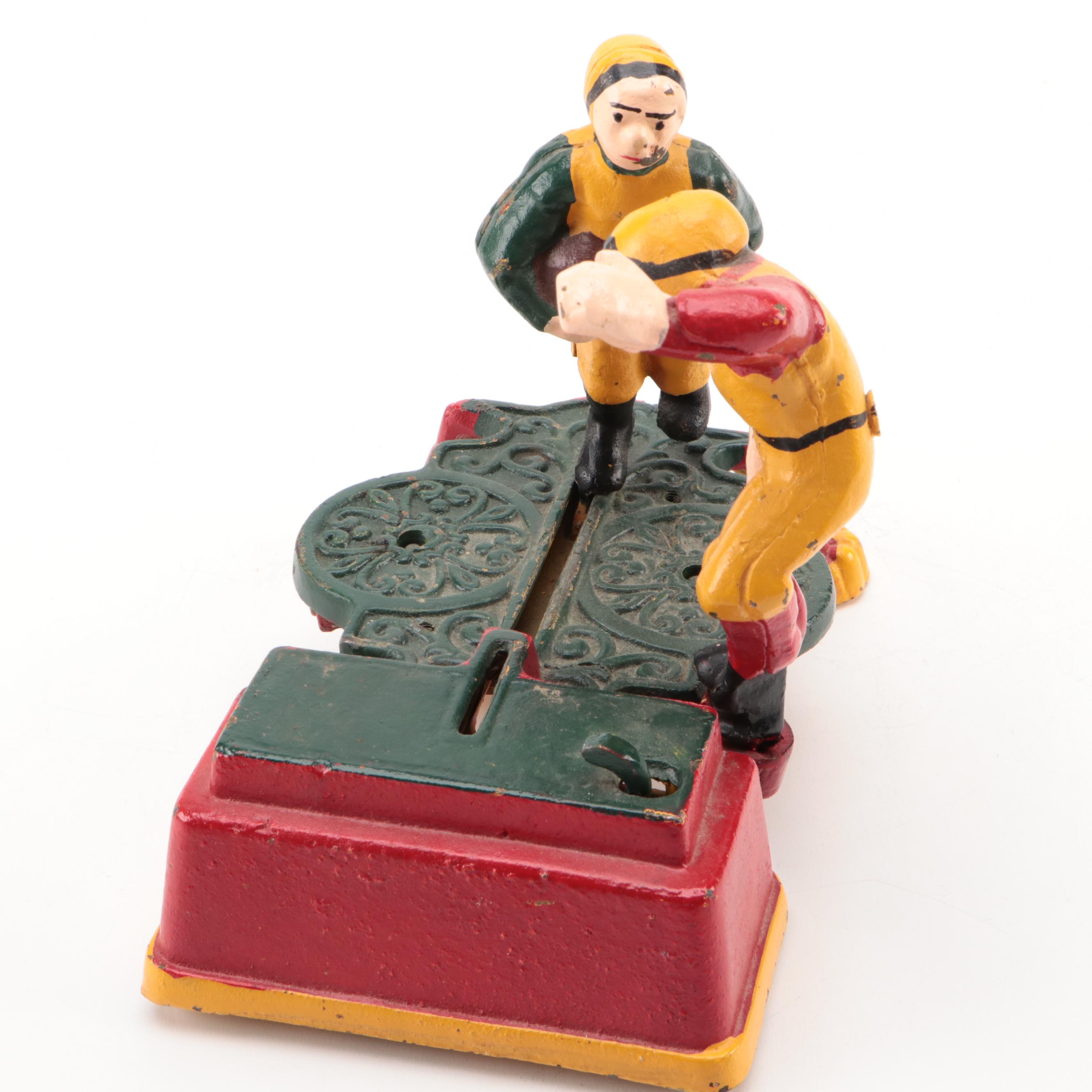 Clown Figure and Calamity Football Mechanical Bank