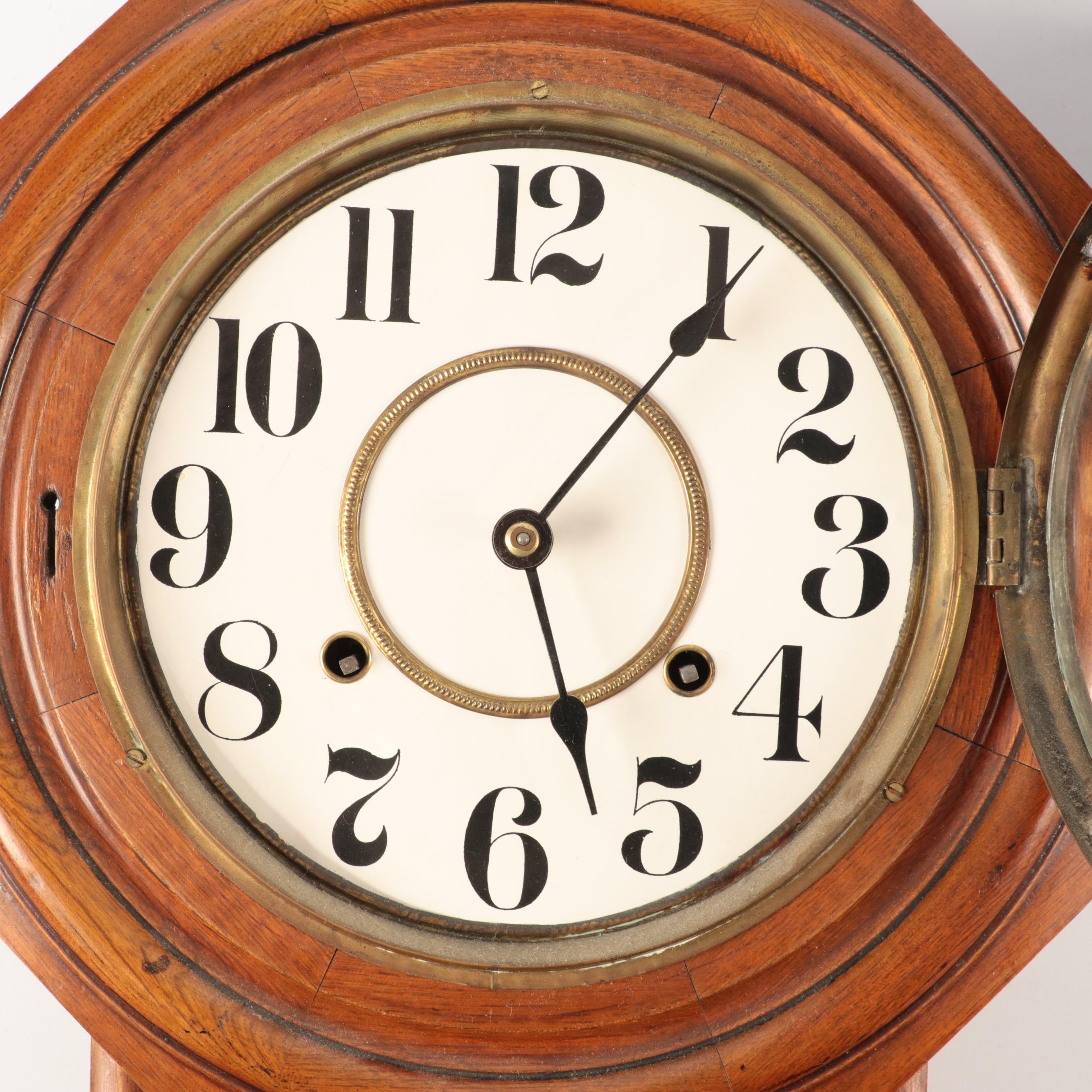 Seth Thomas Mantel Clock with East Asian Schoolhouse Wall Clock
