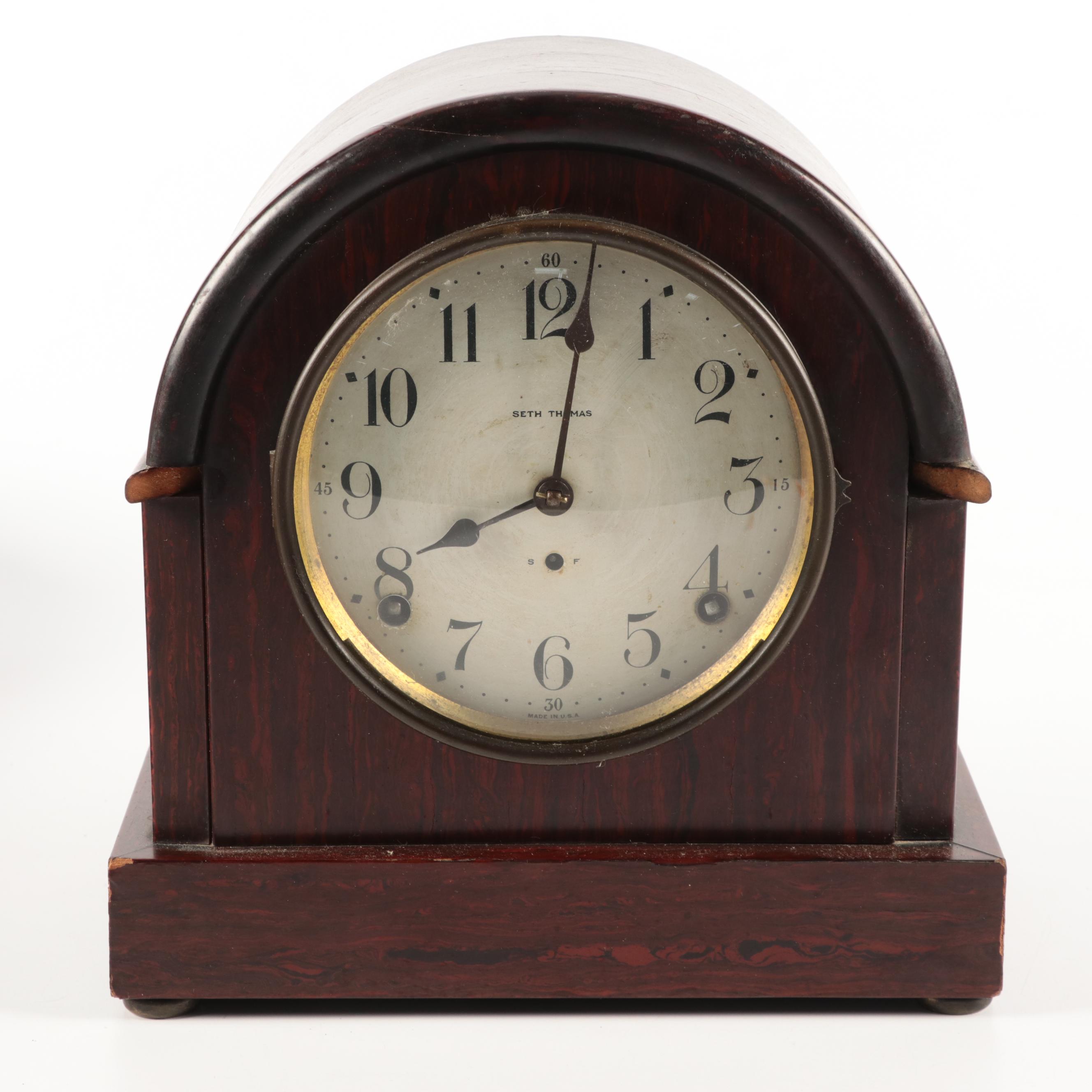 Seth Thomas Mantel Clock with East Asian Schoolhouse Wall Clock