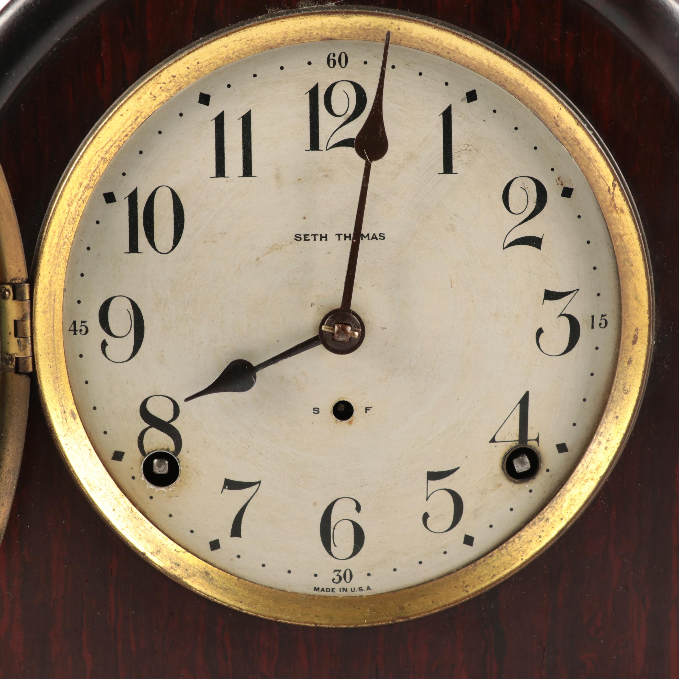 Seth Thomas Mantel Clock with East Asian Schoolhouse Wall Clock