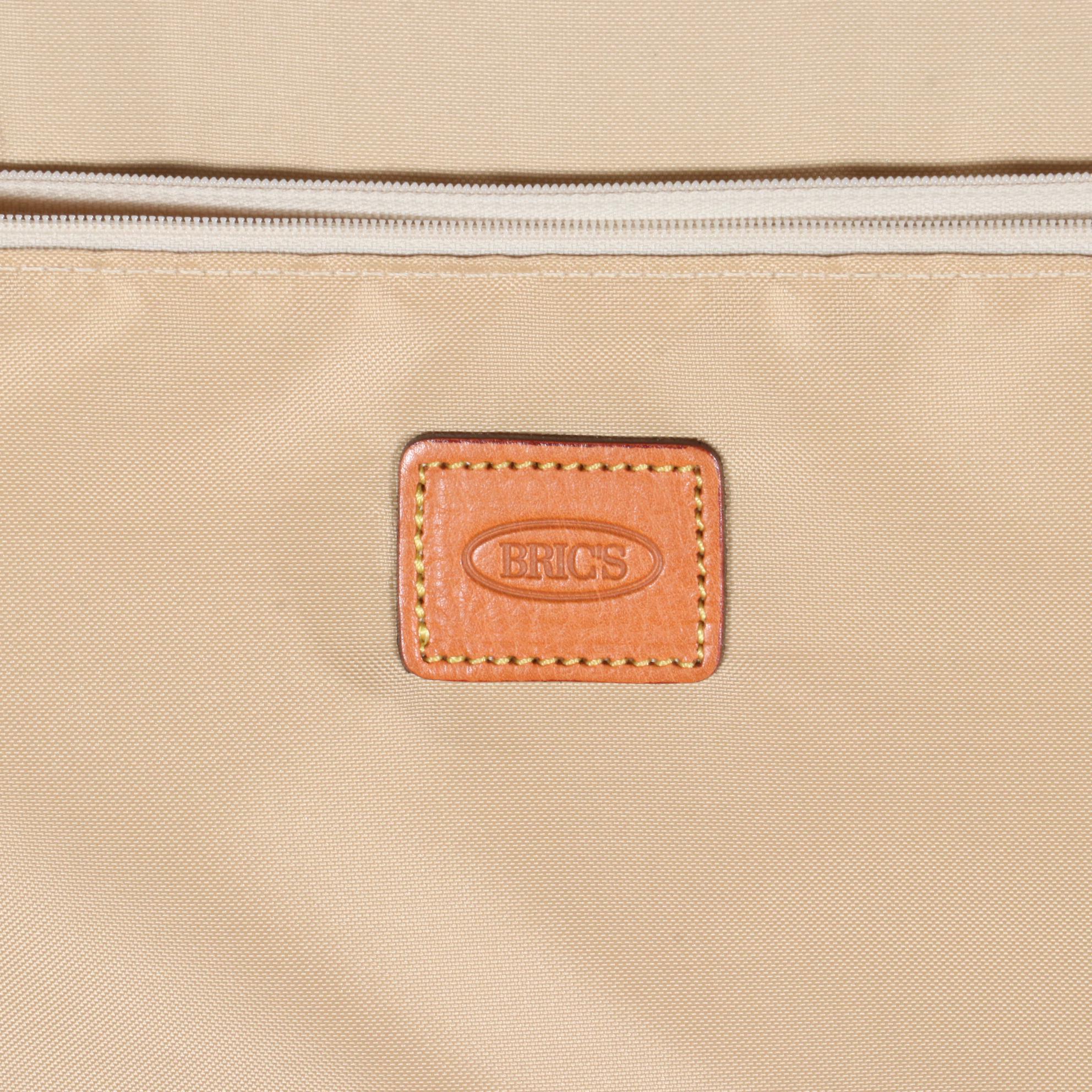 Bric's Life Collection Rolling Luggage in Sueded Coated Canvas and Leather