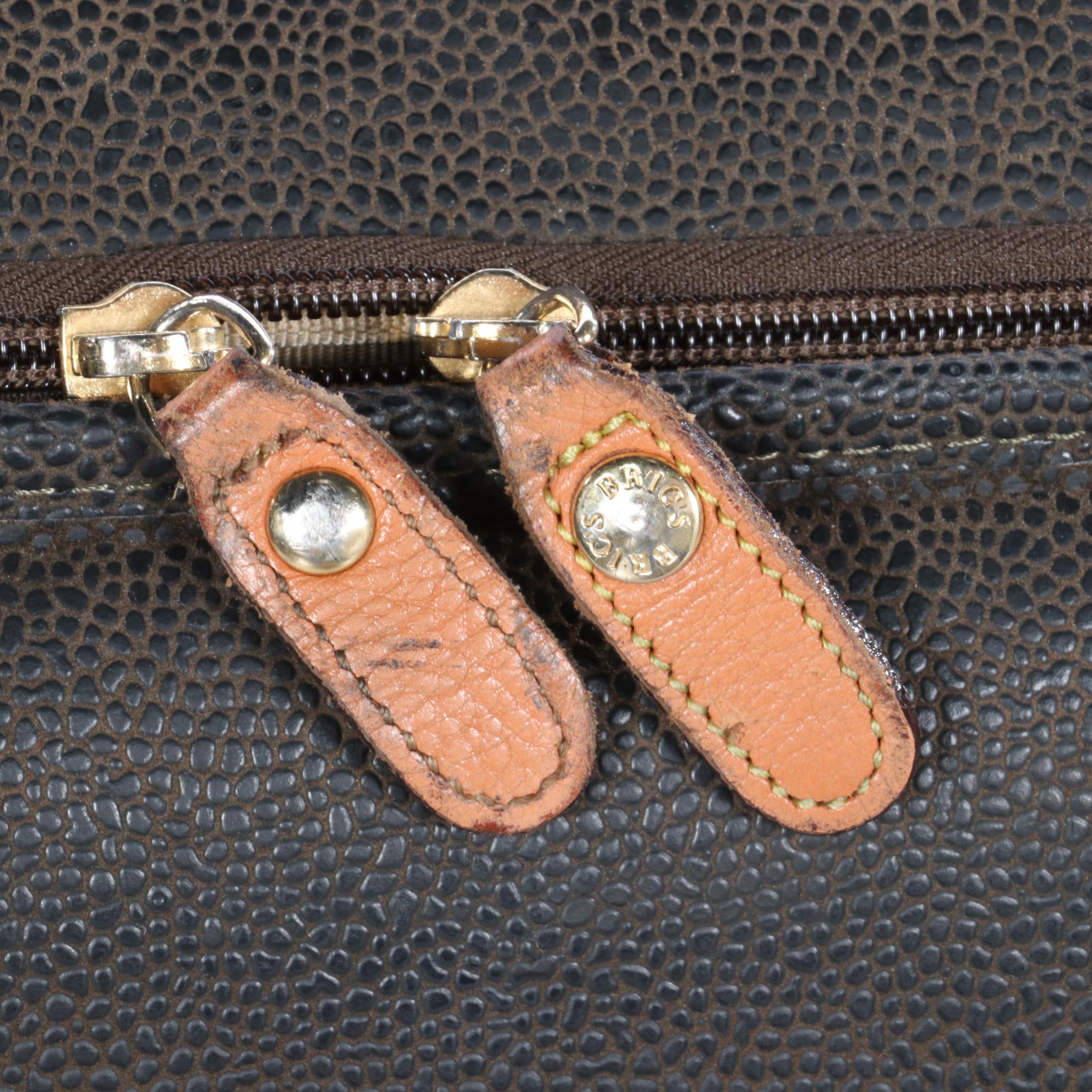 Bric's Life Collection Rolling Luggage in Sueded Coated Canvas and Leather