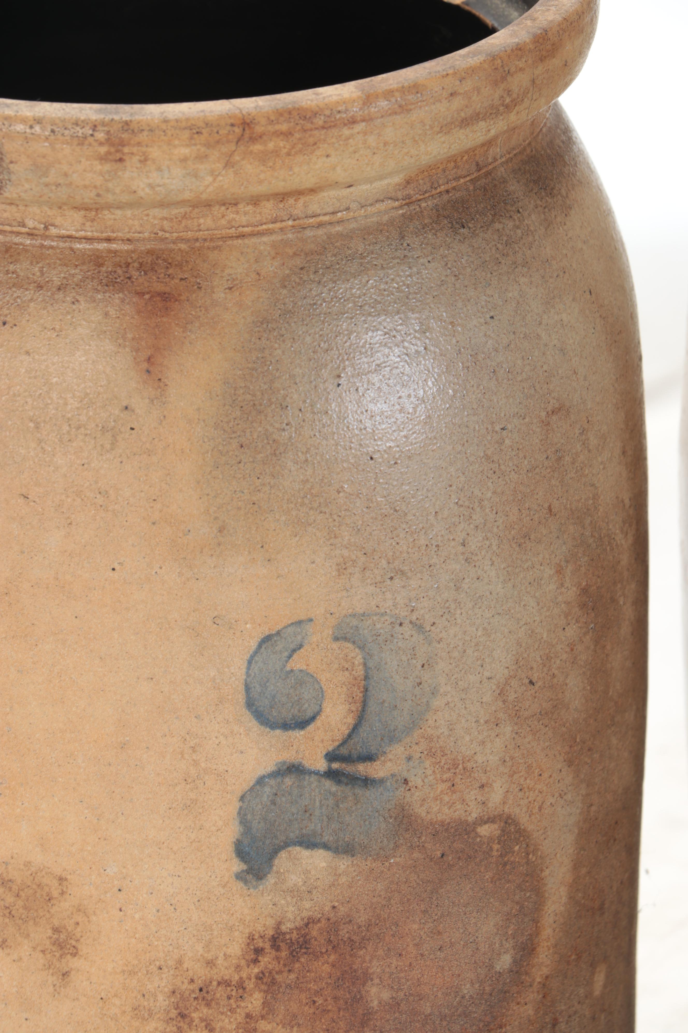 American Salt Glazed Stoneware Crocks, Late 19th/Early 20th Century