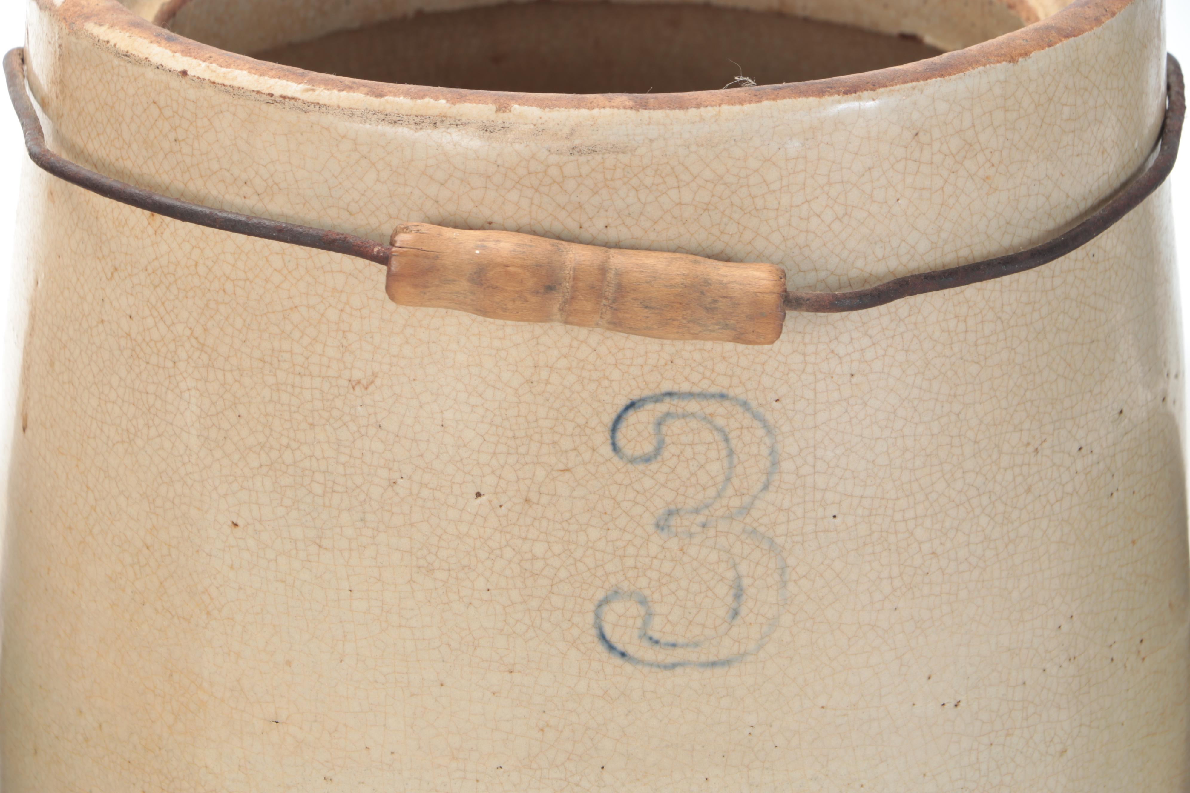 American Salt Glazed Stoneware Crocks, Late 19th/Early 20th Century