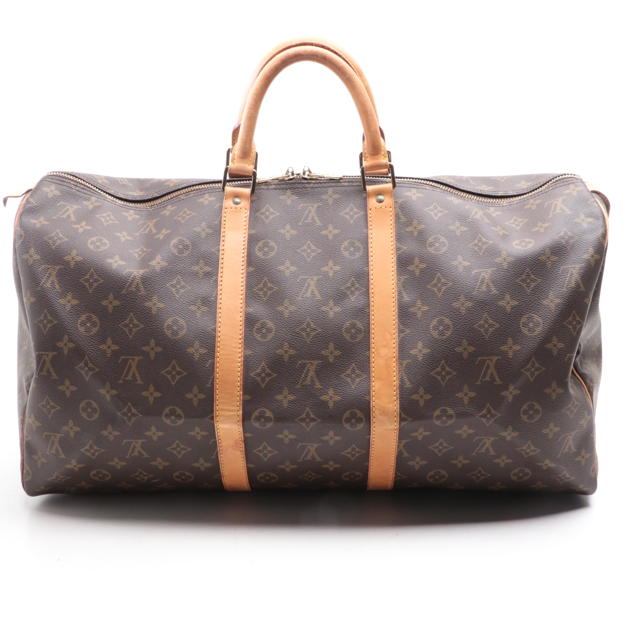 Louis Vuitton Keepall 55 in Monogram Canvas and Vachetta Leather