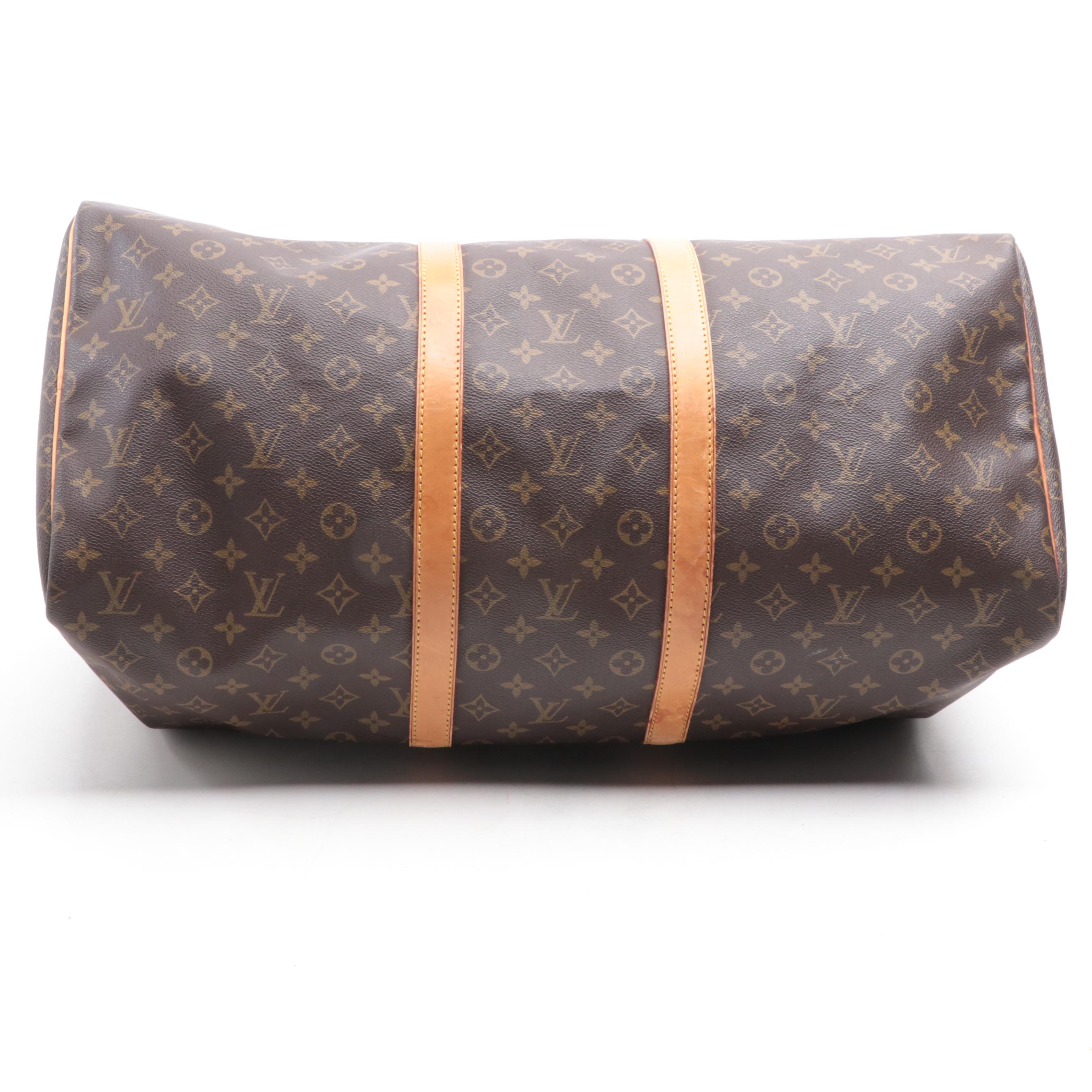 Louis Vuitton Keepall 55 in Monogram Canvas and Vachetta Leather