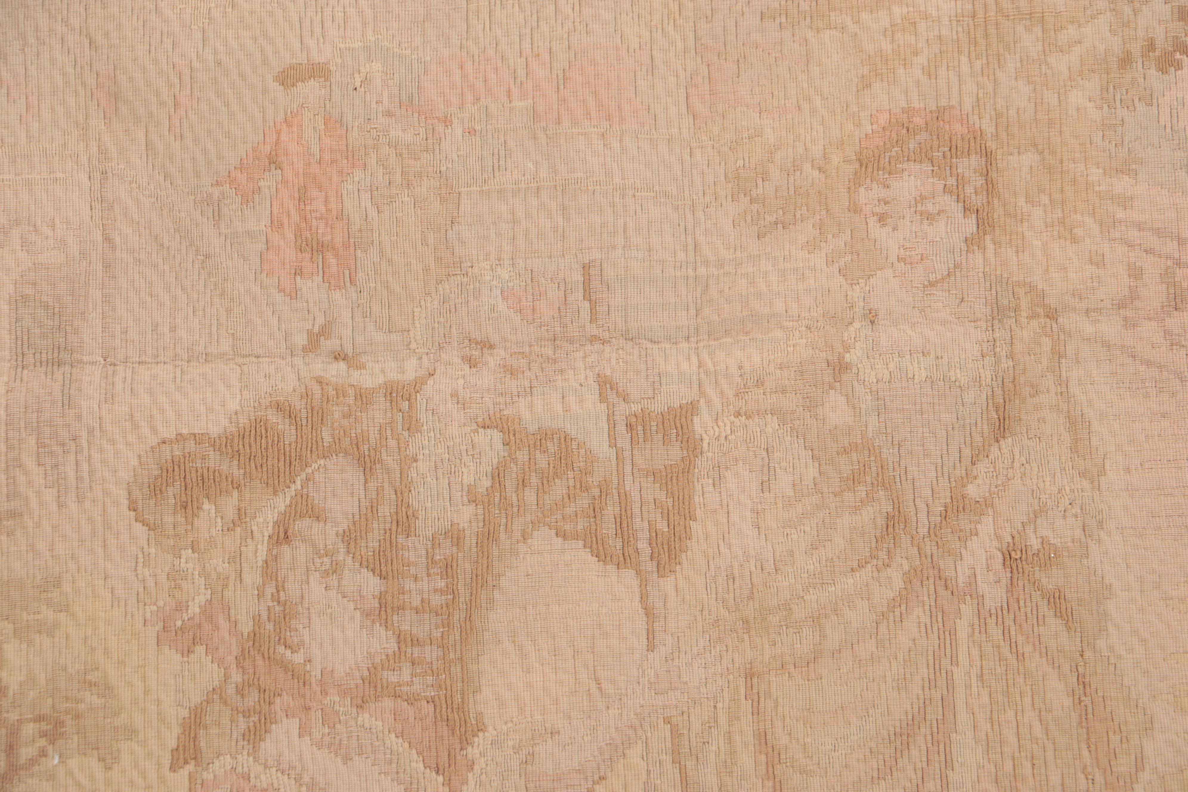 French Machine Made Woven Tapestry of Man and Woman in Boat