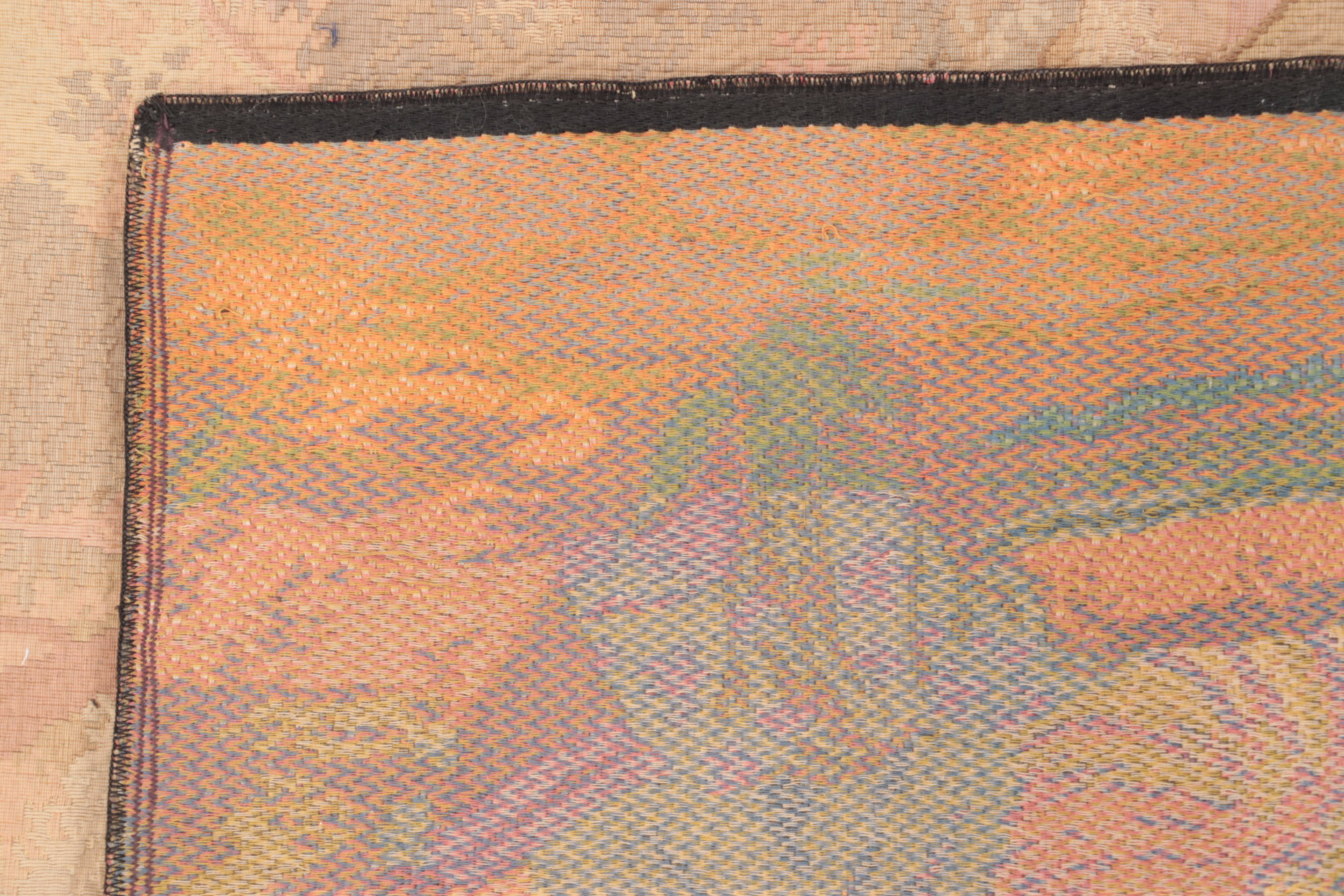 French Machine Made Woven Tapestry of Man and Woman in Boat
