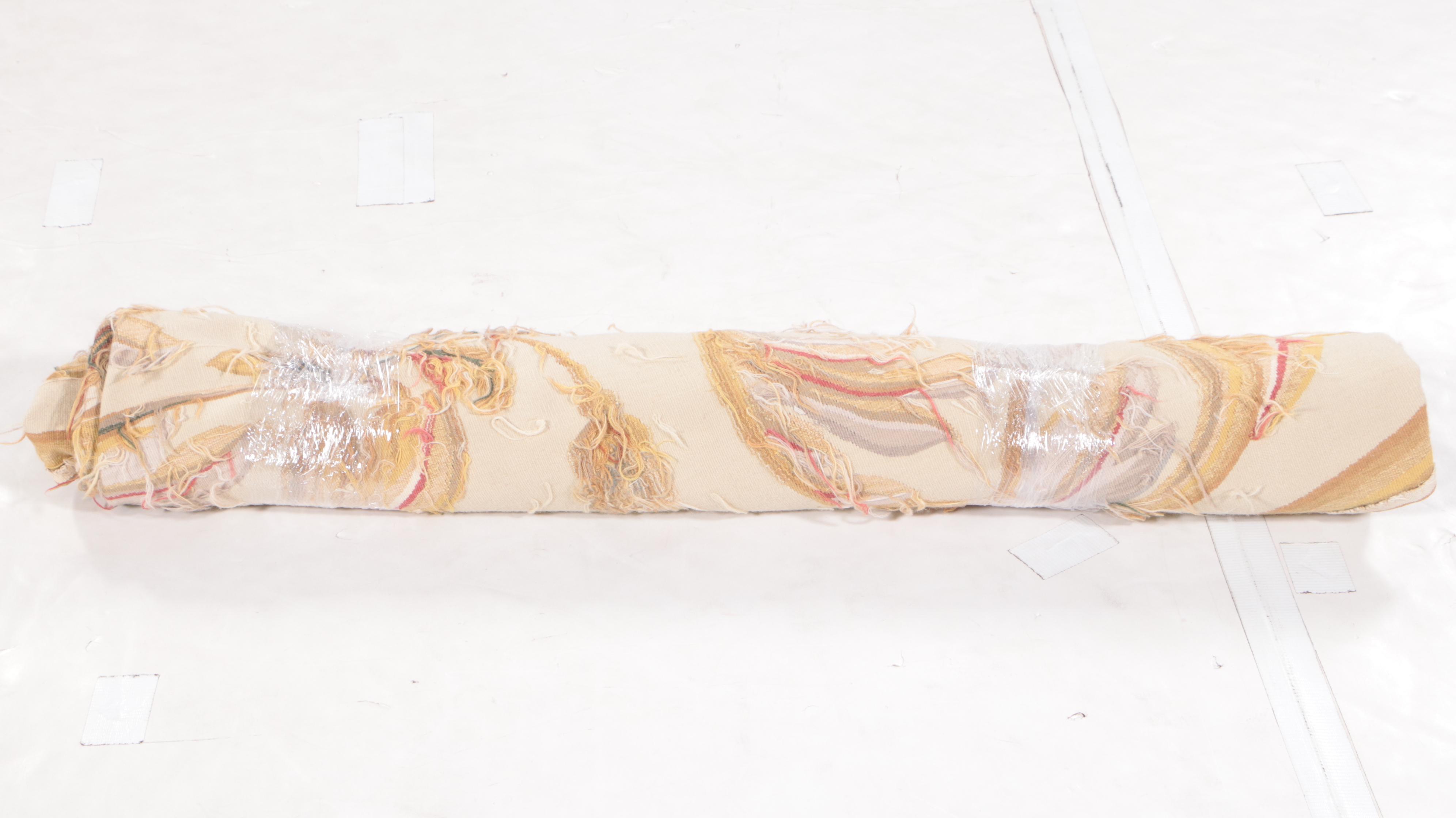 8' Round Handwoven French Aubusson Style Area Rug