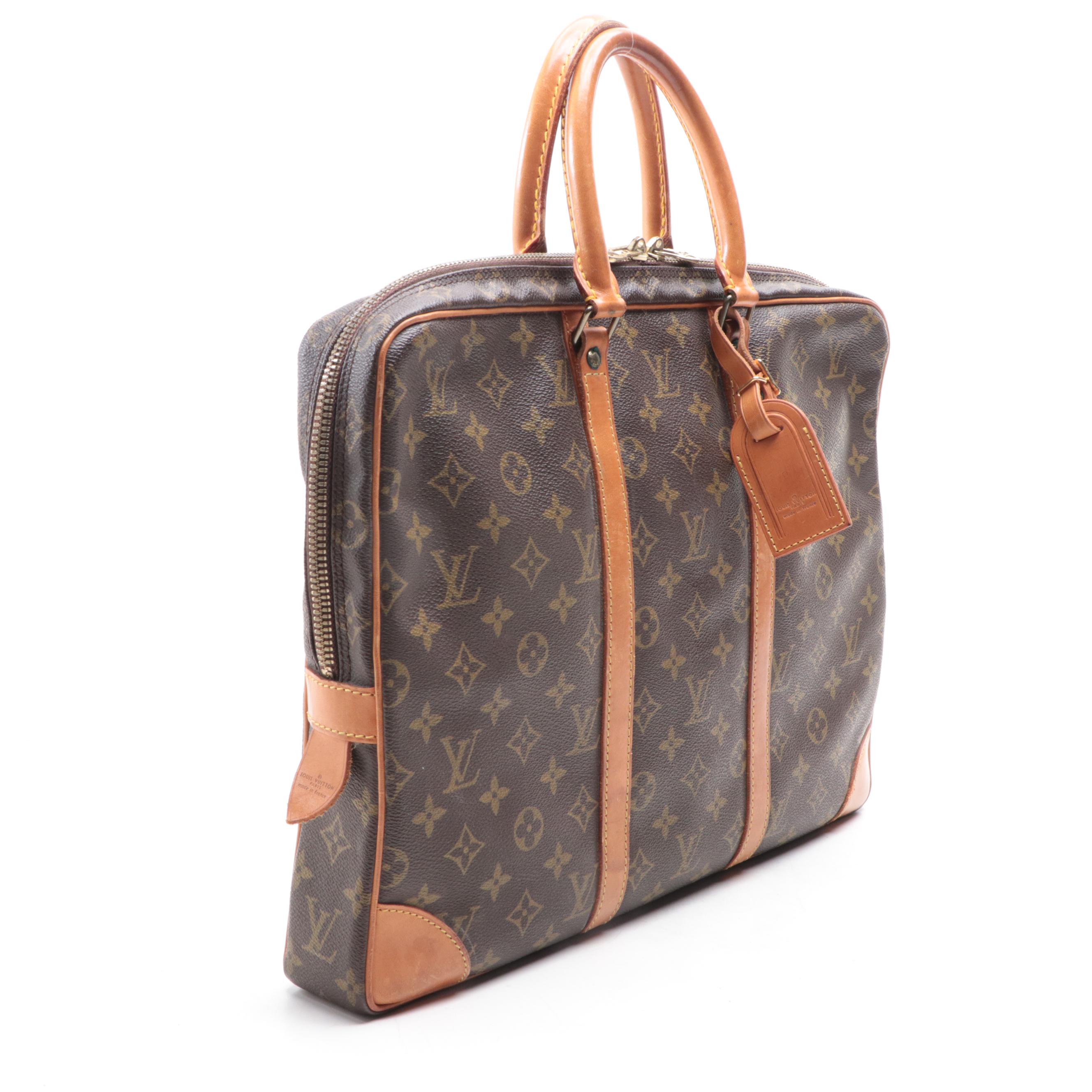 Louis Vuitton Porte-Documents Voyage Briefcase in Monogram Canvas and Leather