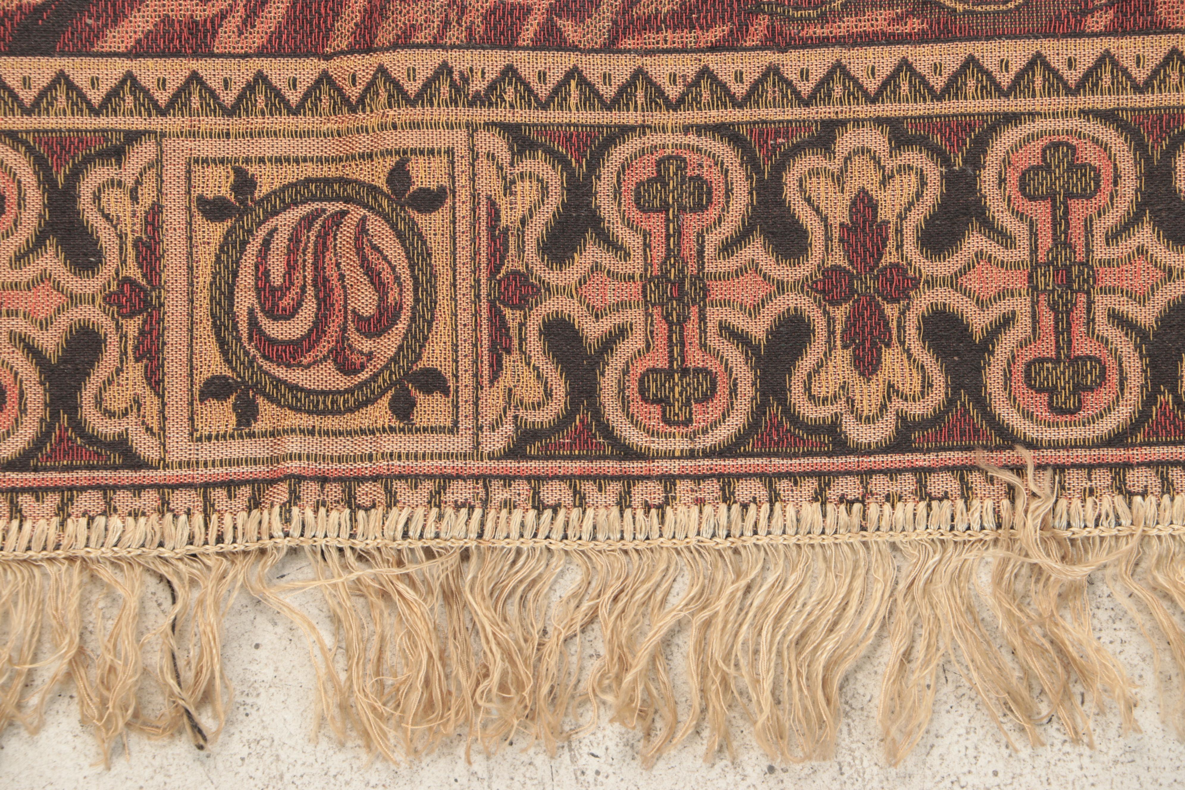 Machine Made Woven Tapestry With Market Scene