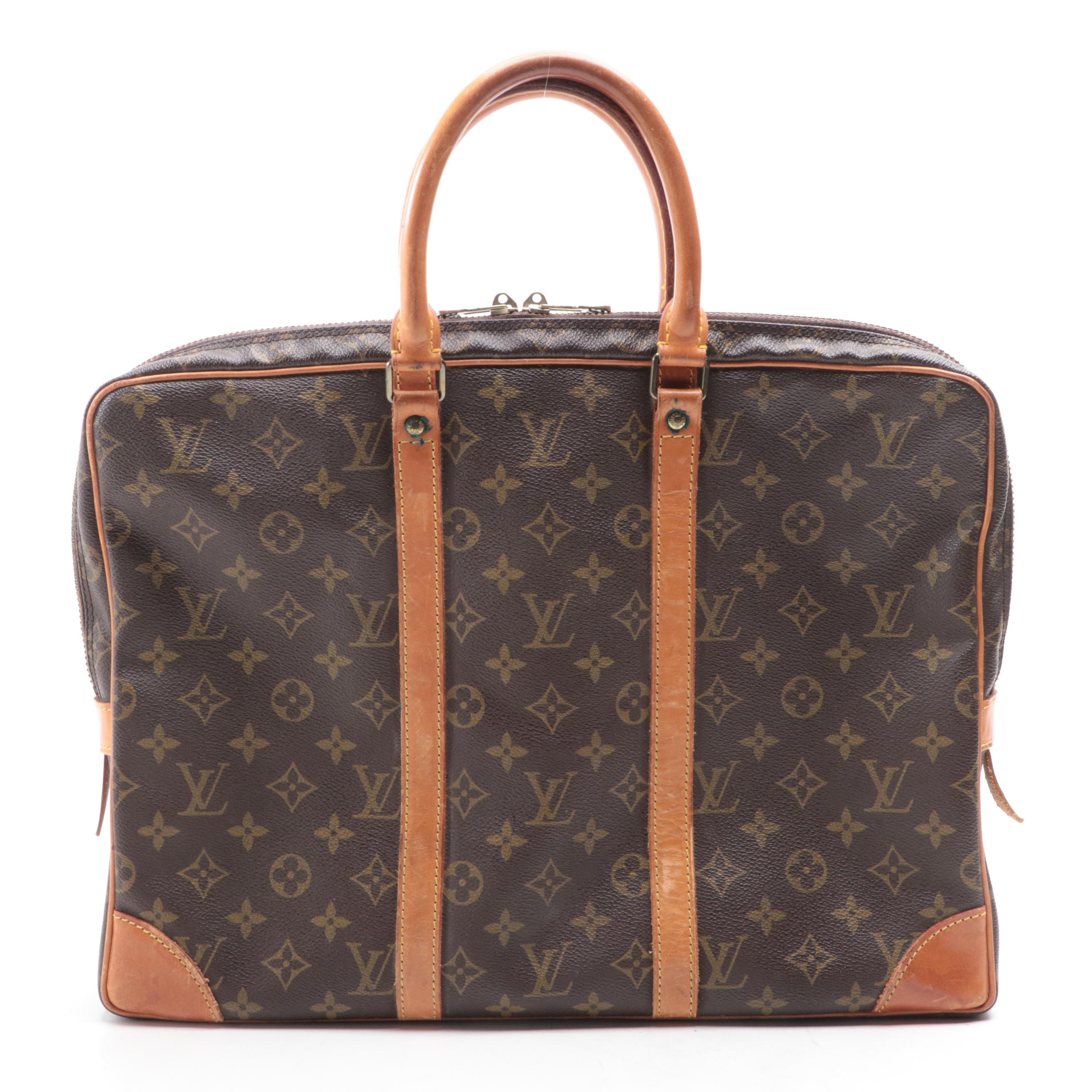 Louis Vuitton Porte-Documents Voyage Briefcase in Monogram Canvas and Leather