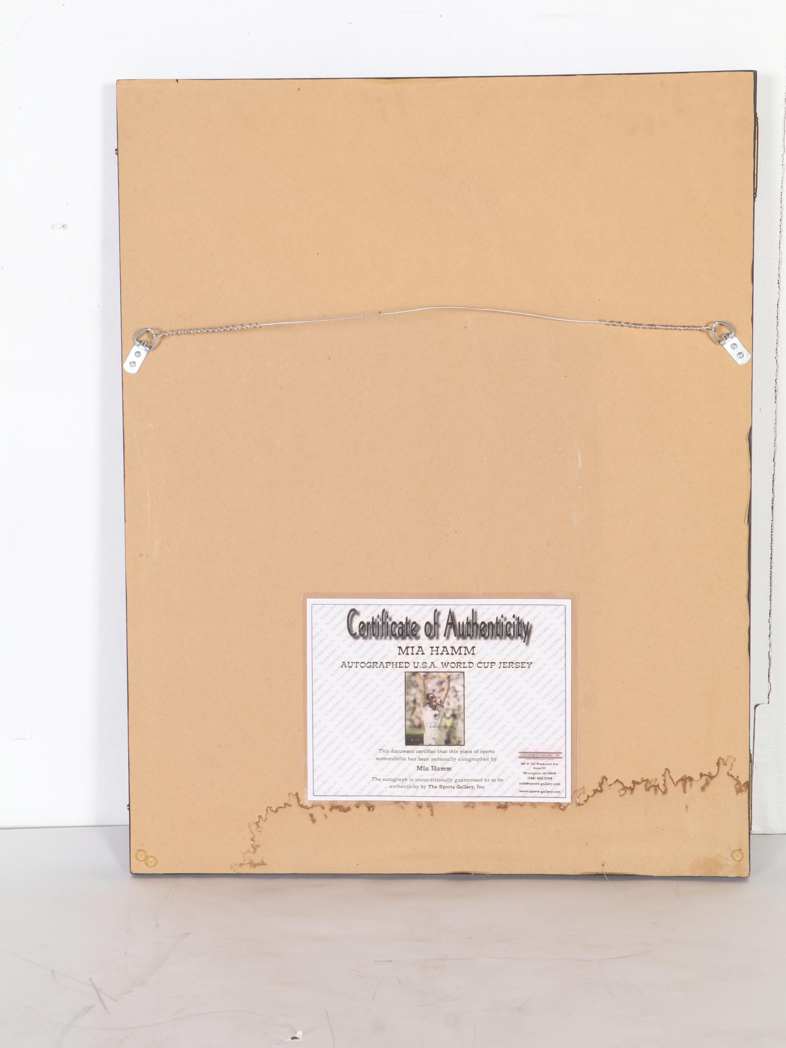 Mia Hamm Signed Nike Jersey in Matted Frame