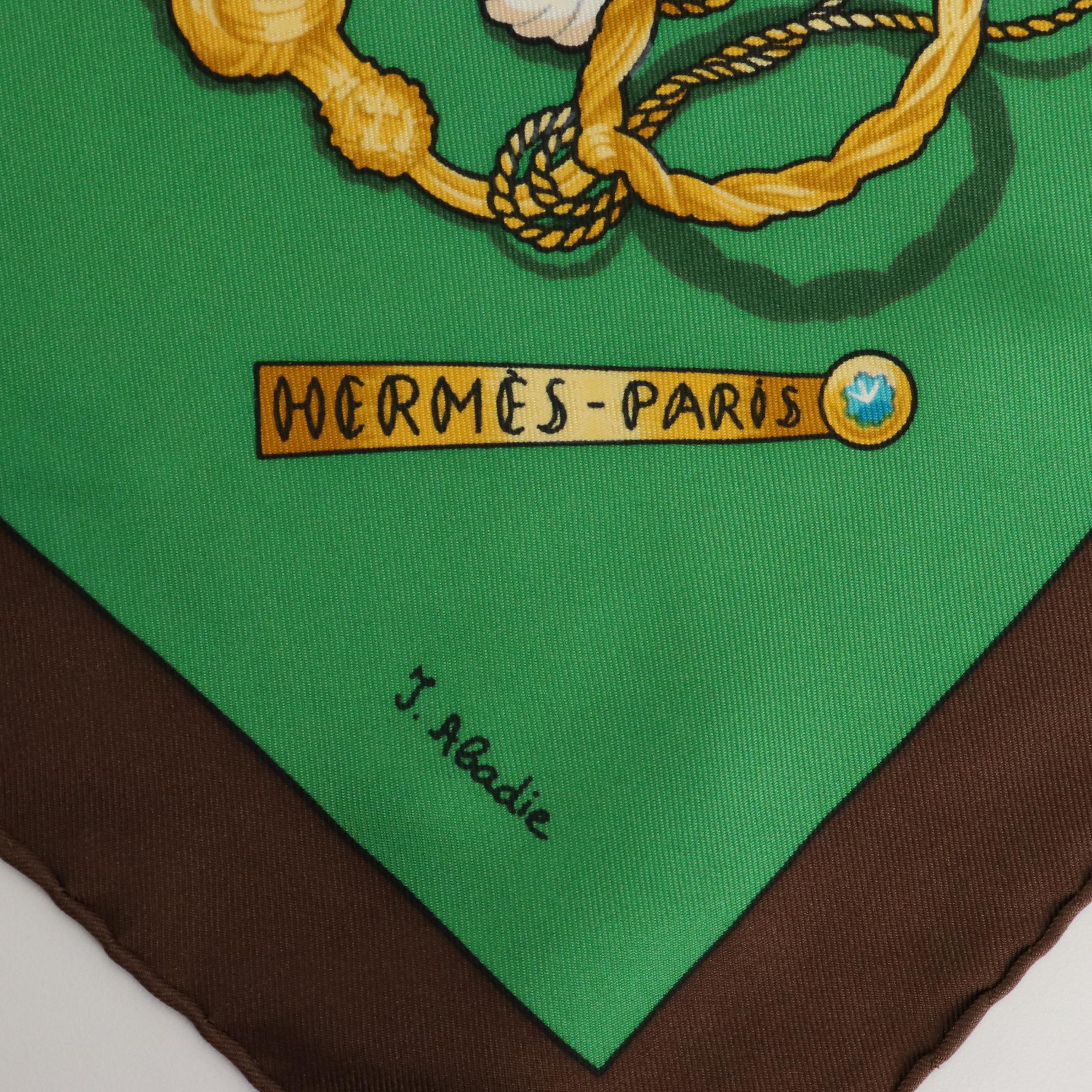 Hermès "Brise et Charme" Silk Twill Scarf 90