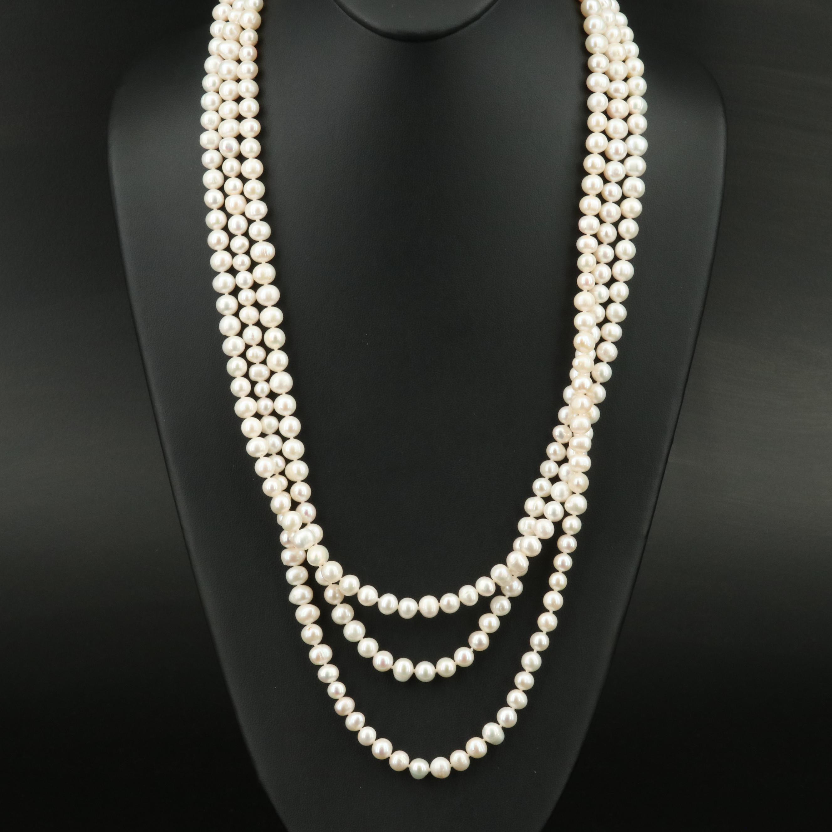 Rope Length Pearl Necklace