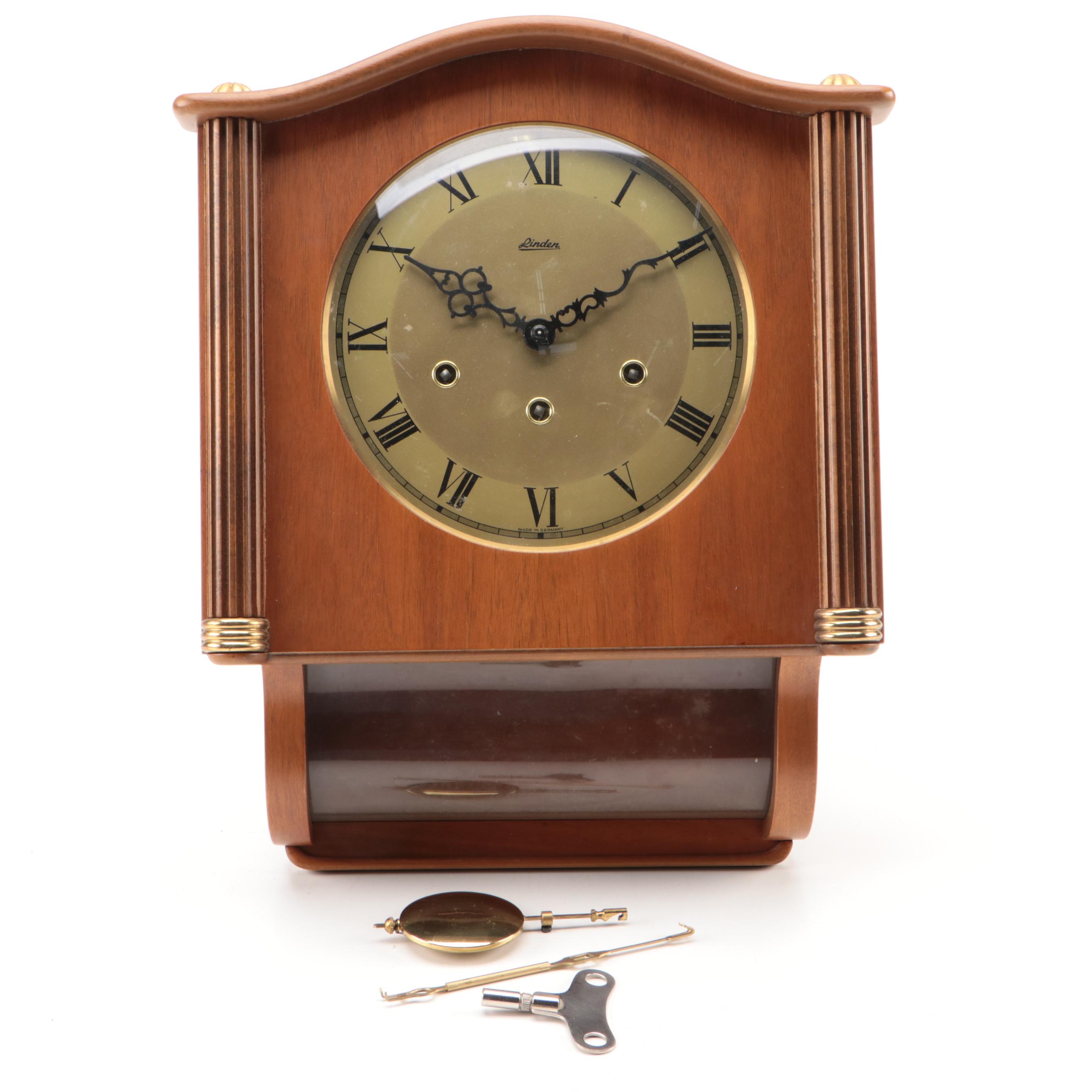 Linden Wood Wall Clock, Late 20th Century