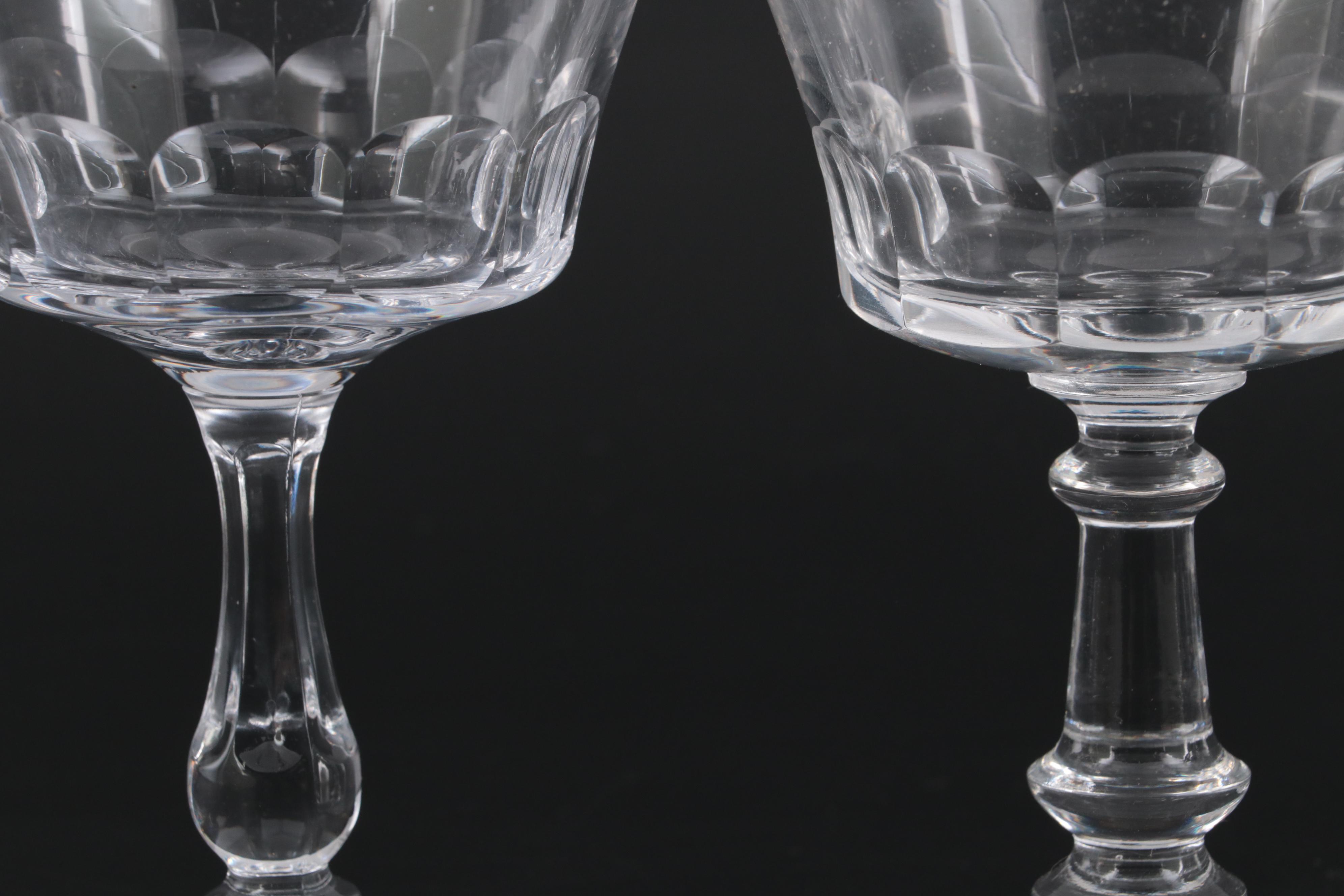 Fostoria "Georgian"and "Dolly Madison" Clear Glass Coupes, Mid to Late 20th C.