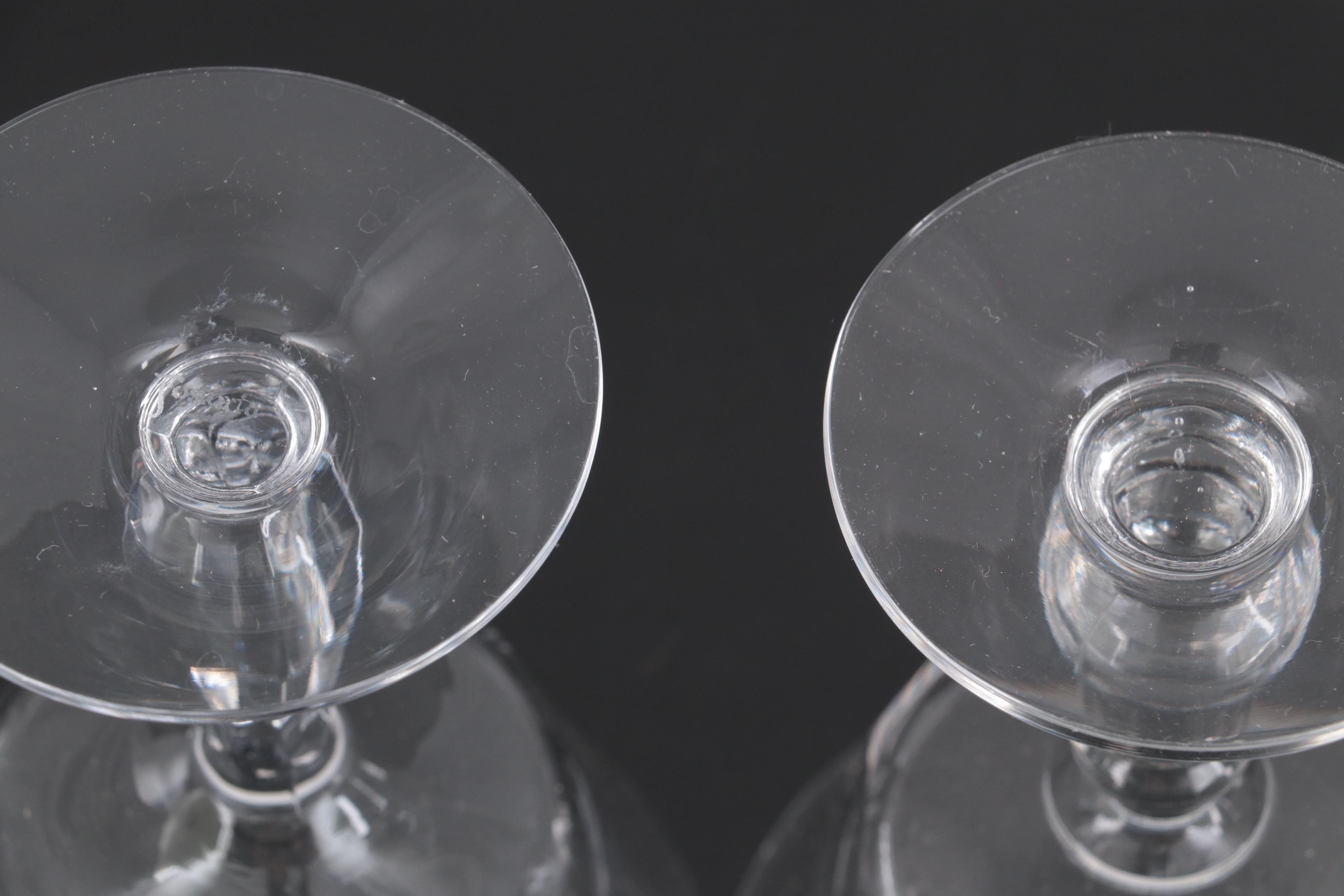 Fostoria "Georgian"and "Dolly Madison" Clear Glass Coupes, Mid to Late 20th C.