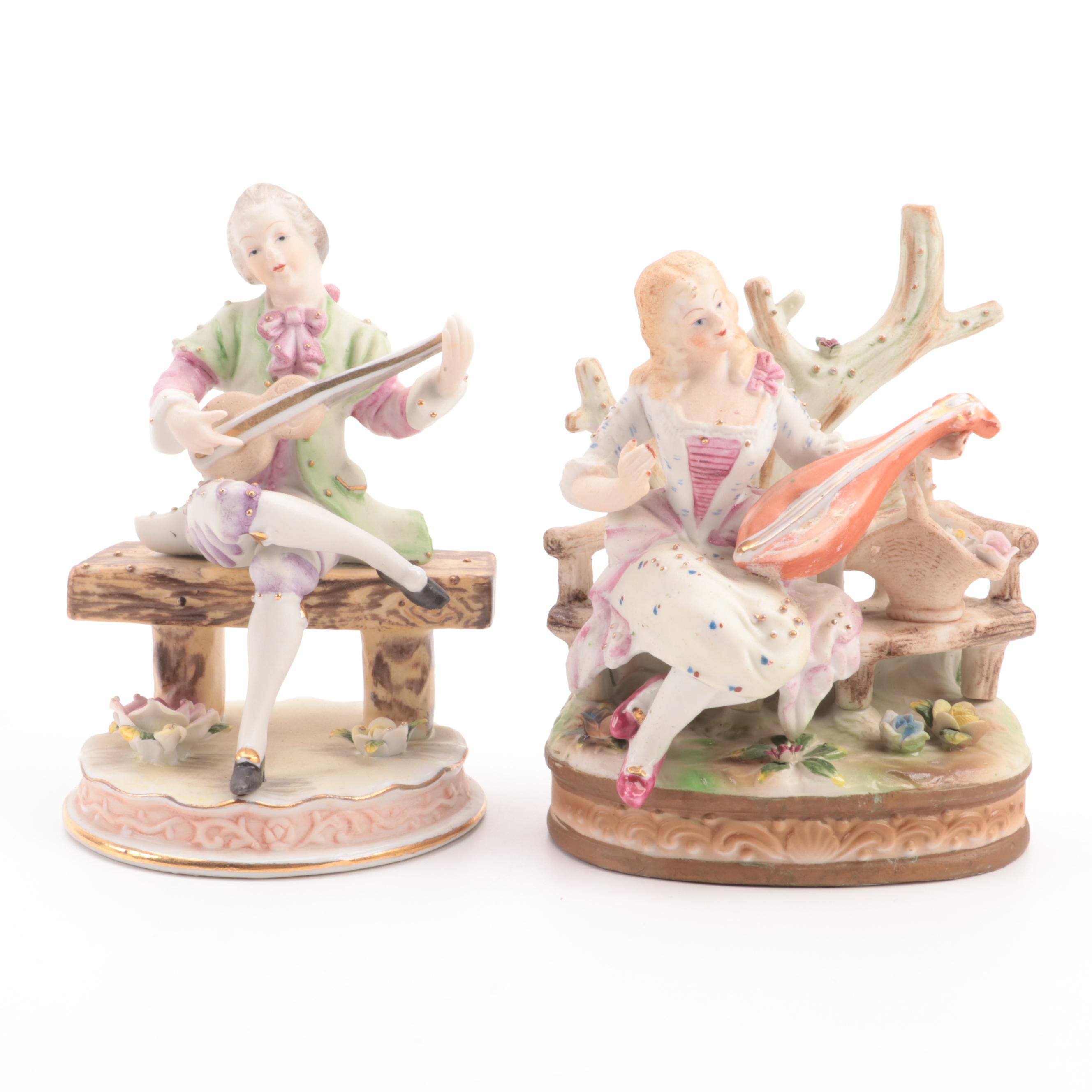 Goebel "Taking a Walk" Porcelain Figurine with More Ceramic Table Accessories