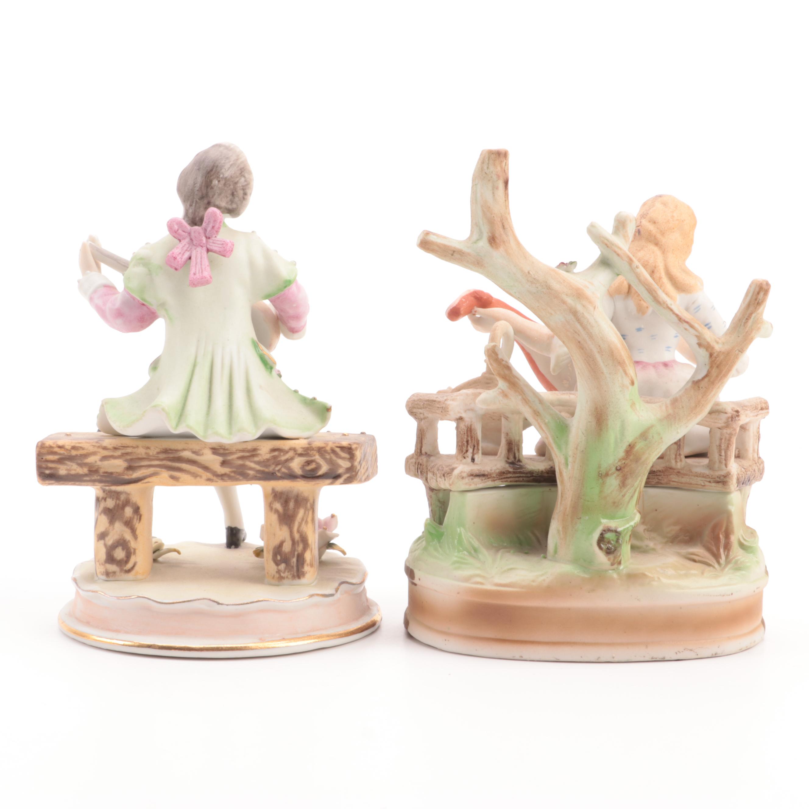 Goebel "Taking a Walk" Porcelain Figurine with More Ceramic Table Accessories