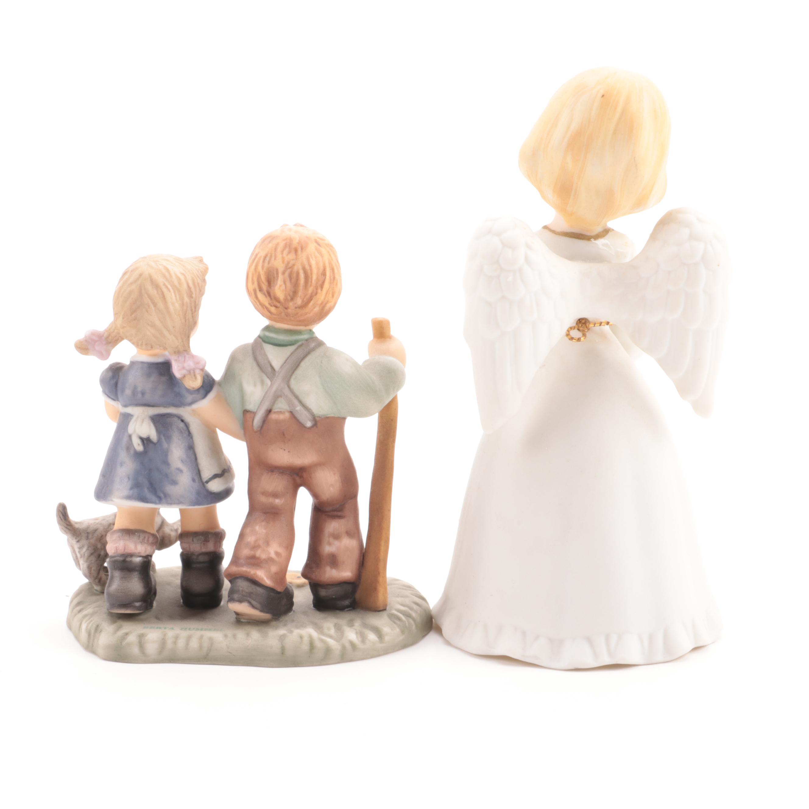 Goebel "Taking a Walk" Porcelain Figurine with More Ceramic Table Accessories