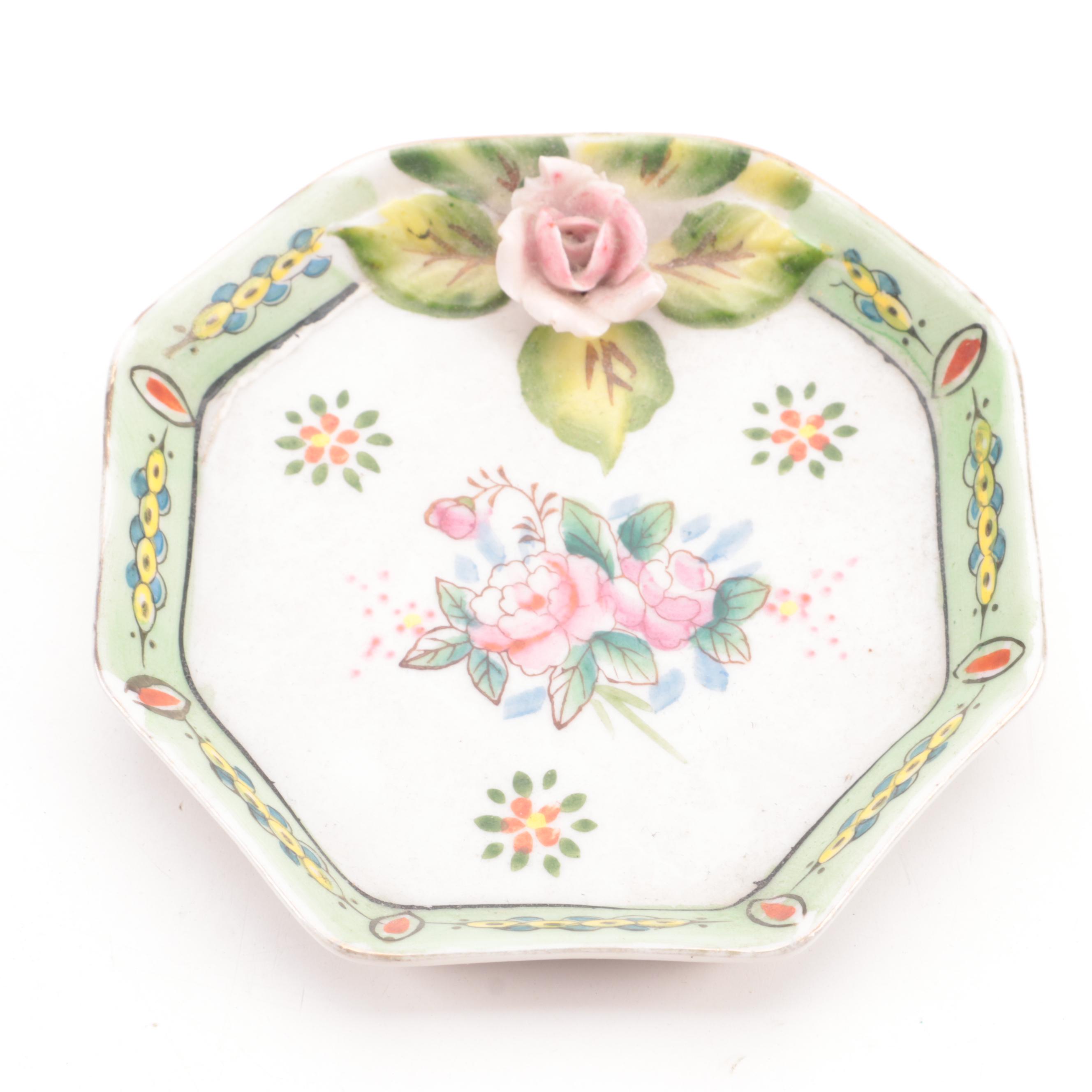 Goebel "Taking a Walk" Porcelain Figurine with More Ceramic Table Accessories