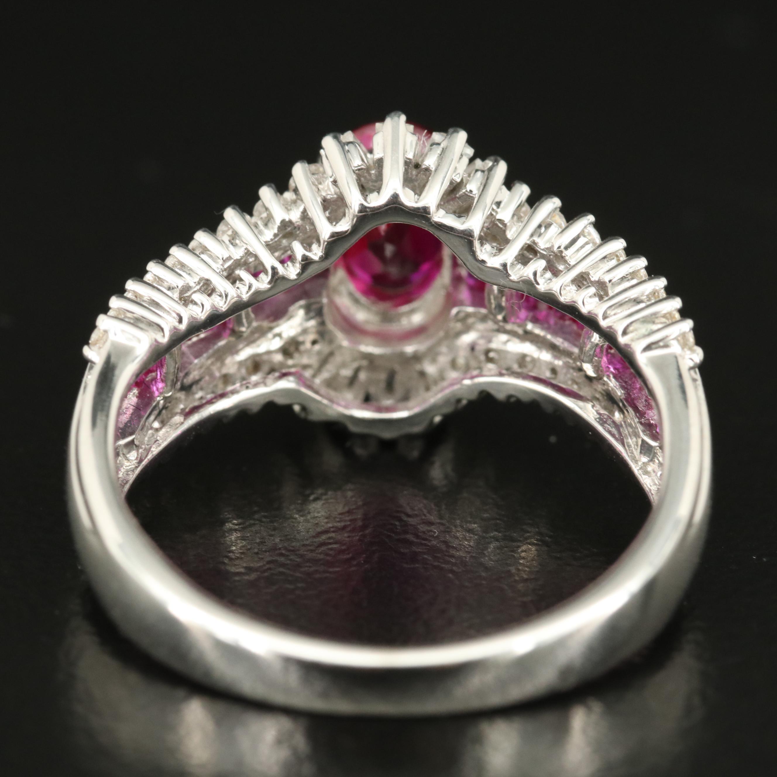 Sterling Ruby and White Sapphire Ring