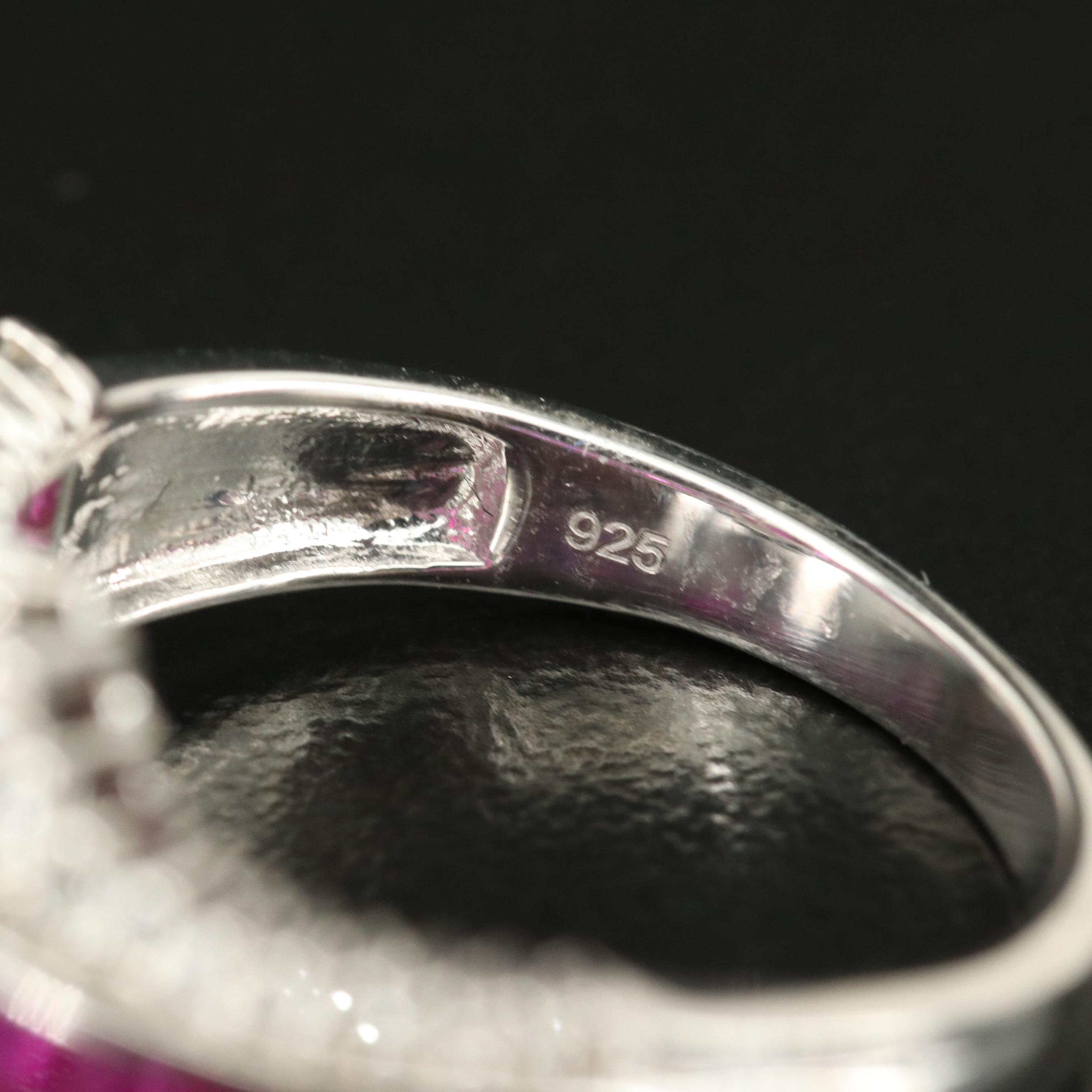 Sterling Ruby and White Sapphire Ring